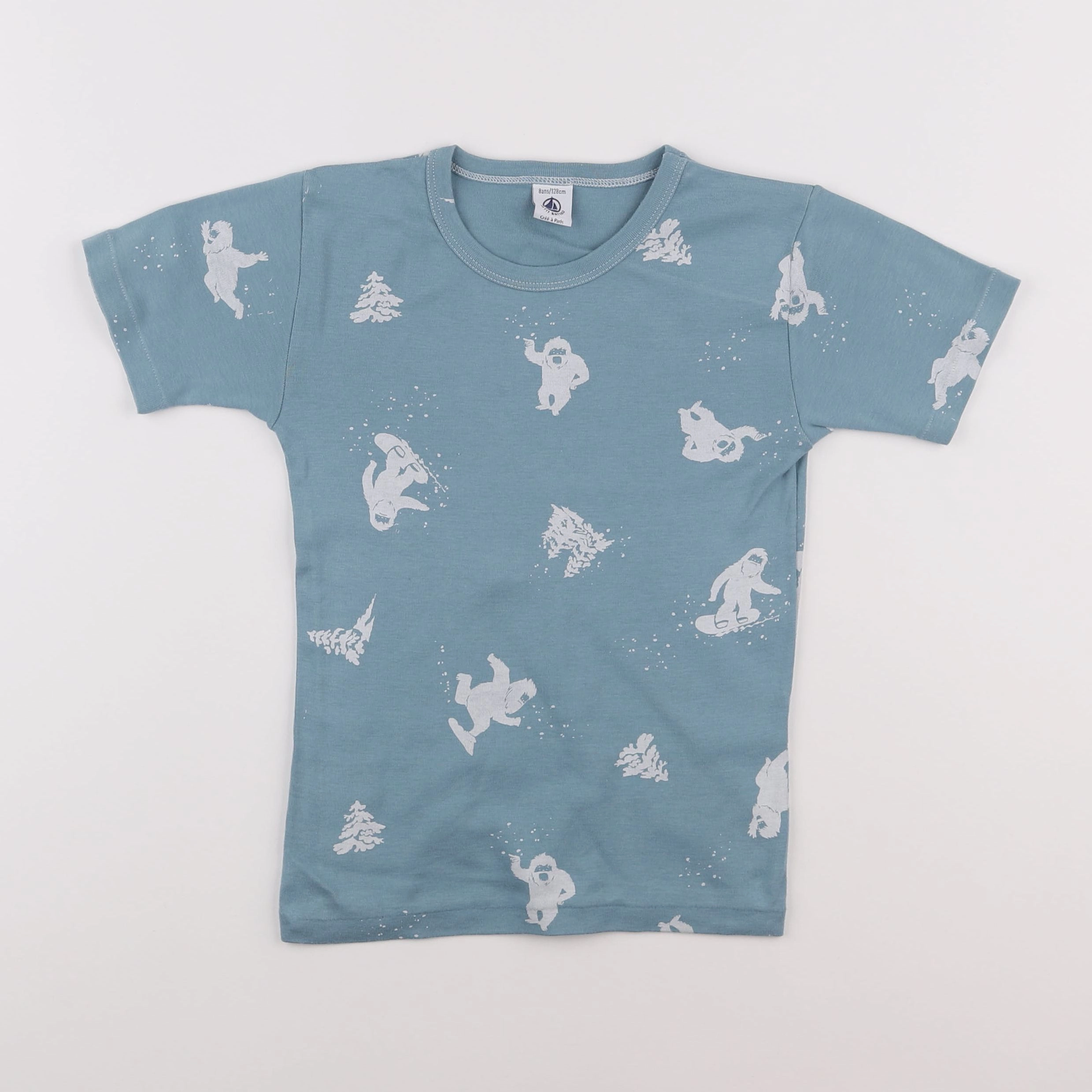 Petit Bateau - maillot de corps bleu - 8 ans