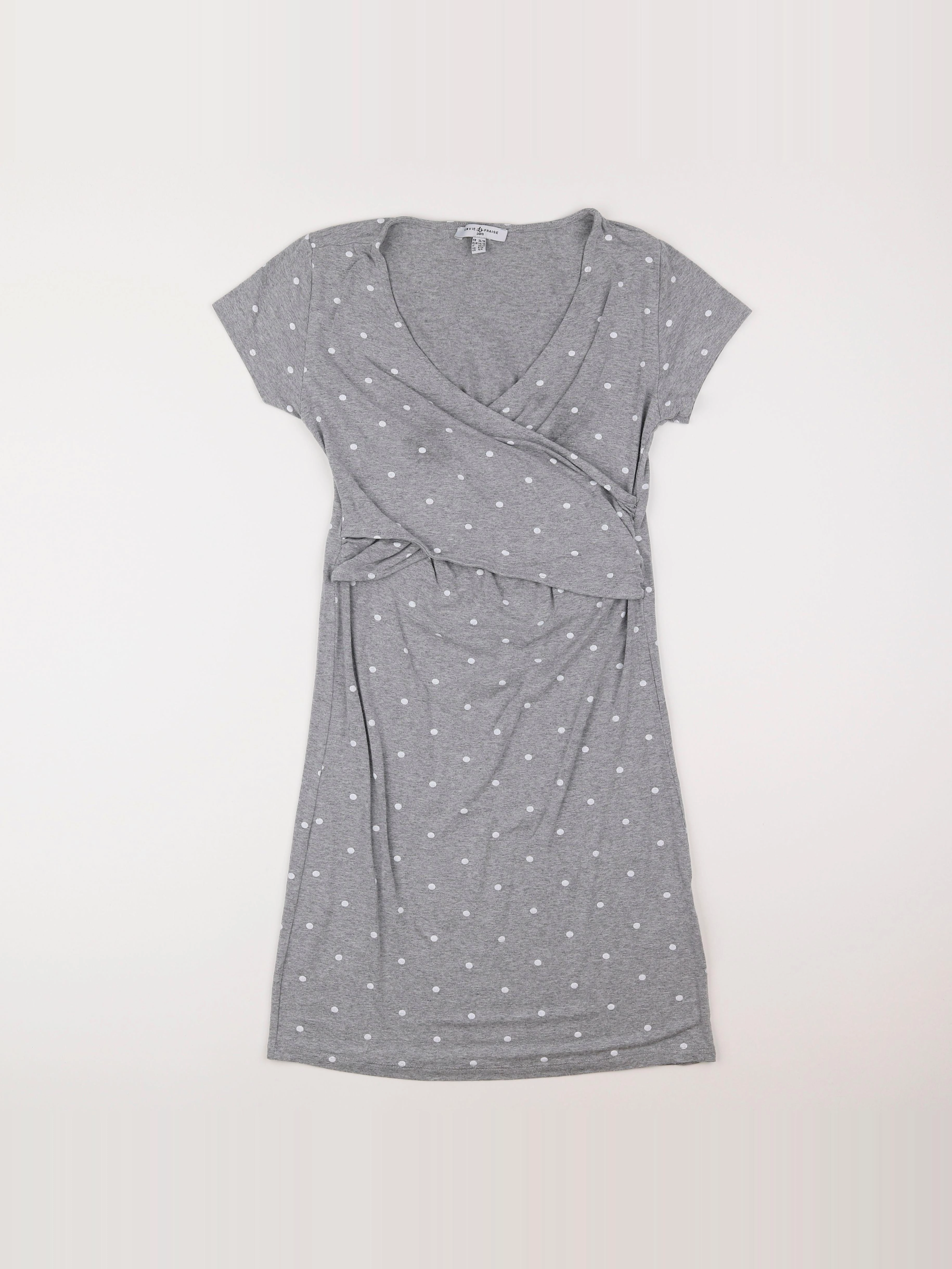 Envie de fraise - robe grossesse gris - 36 à 38
