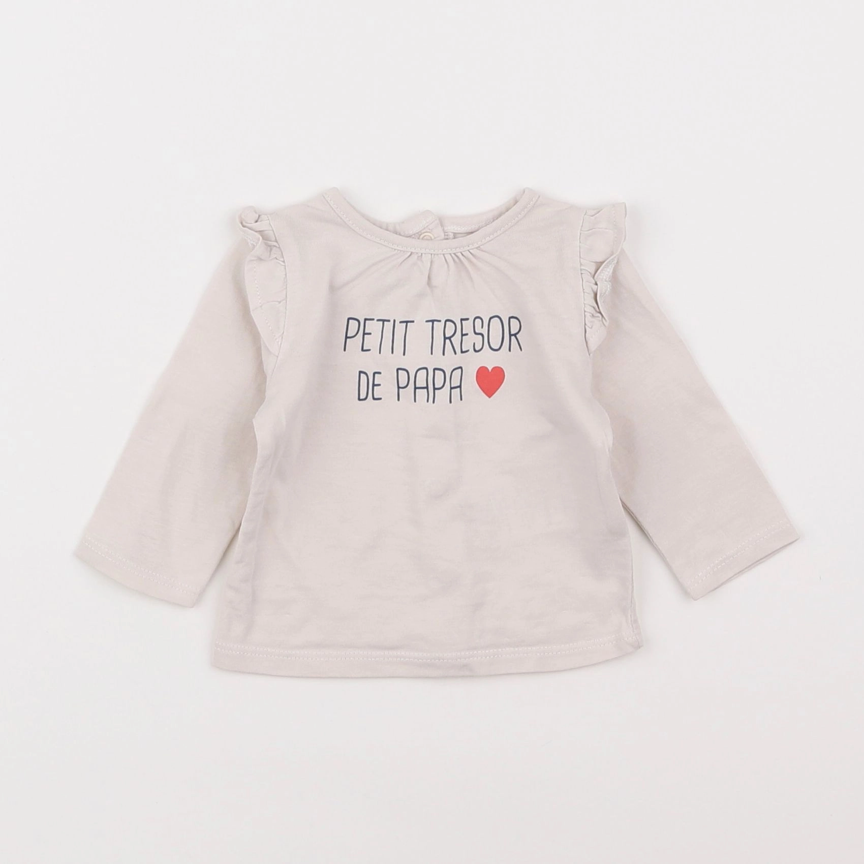 Vertbaudet - tee-shirt beige - 3 mois