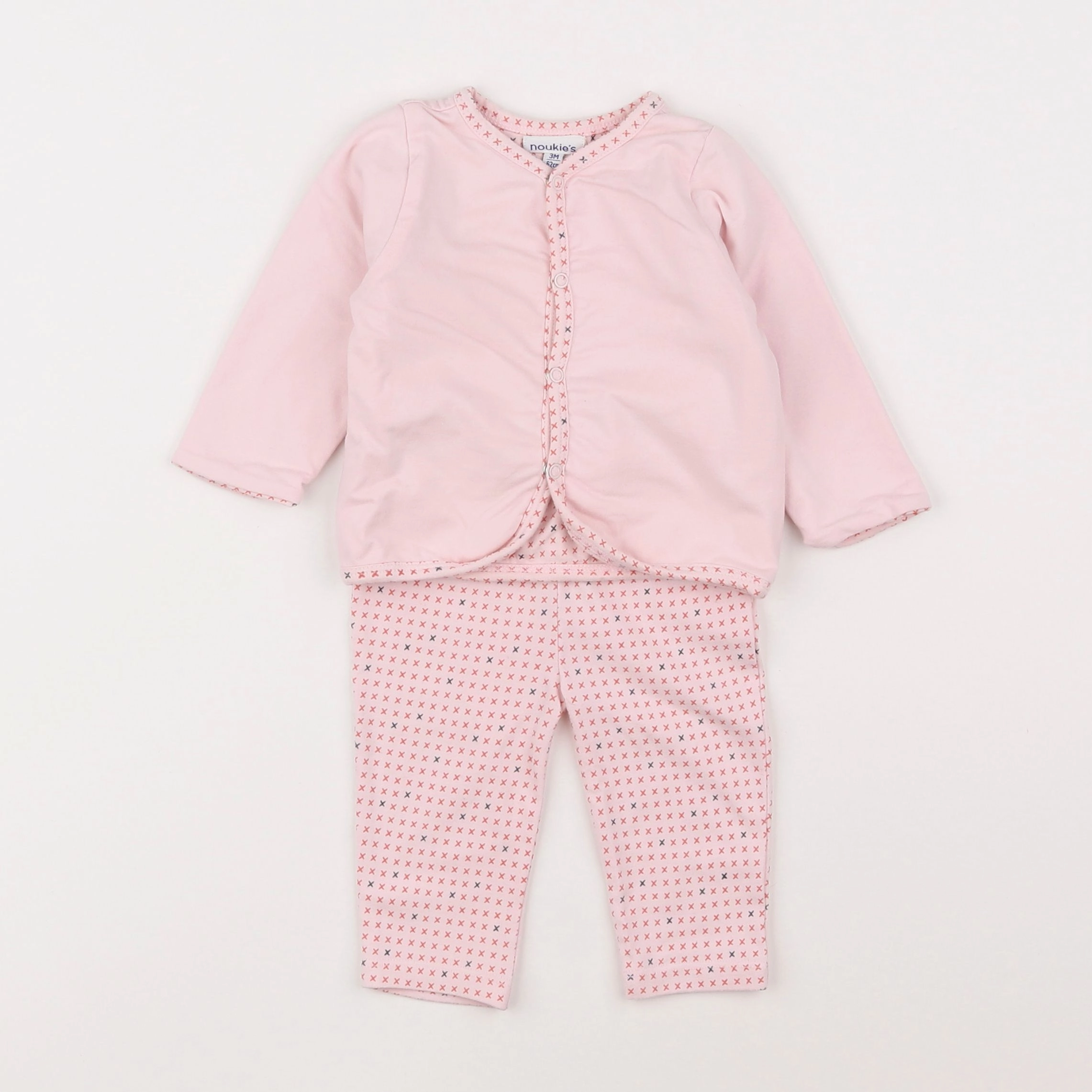 Noukie's - pyjama velours rose - 3 mois