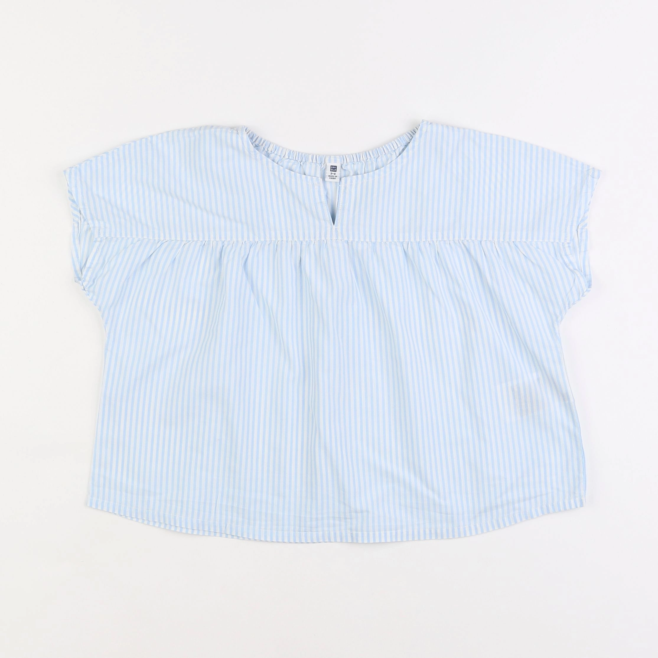 Uniqlo - blouse bleu - 3/4 ans