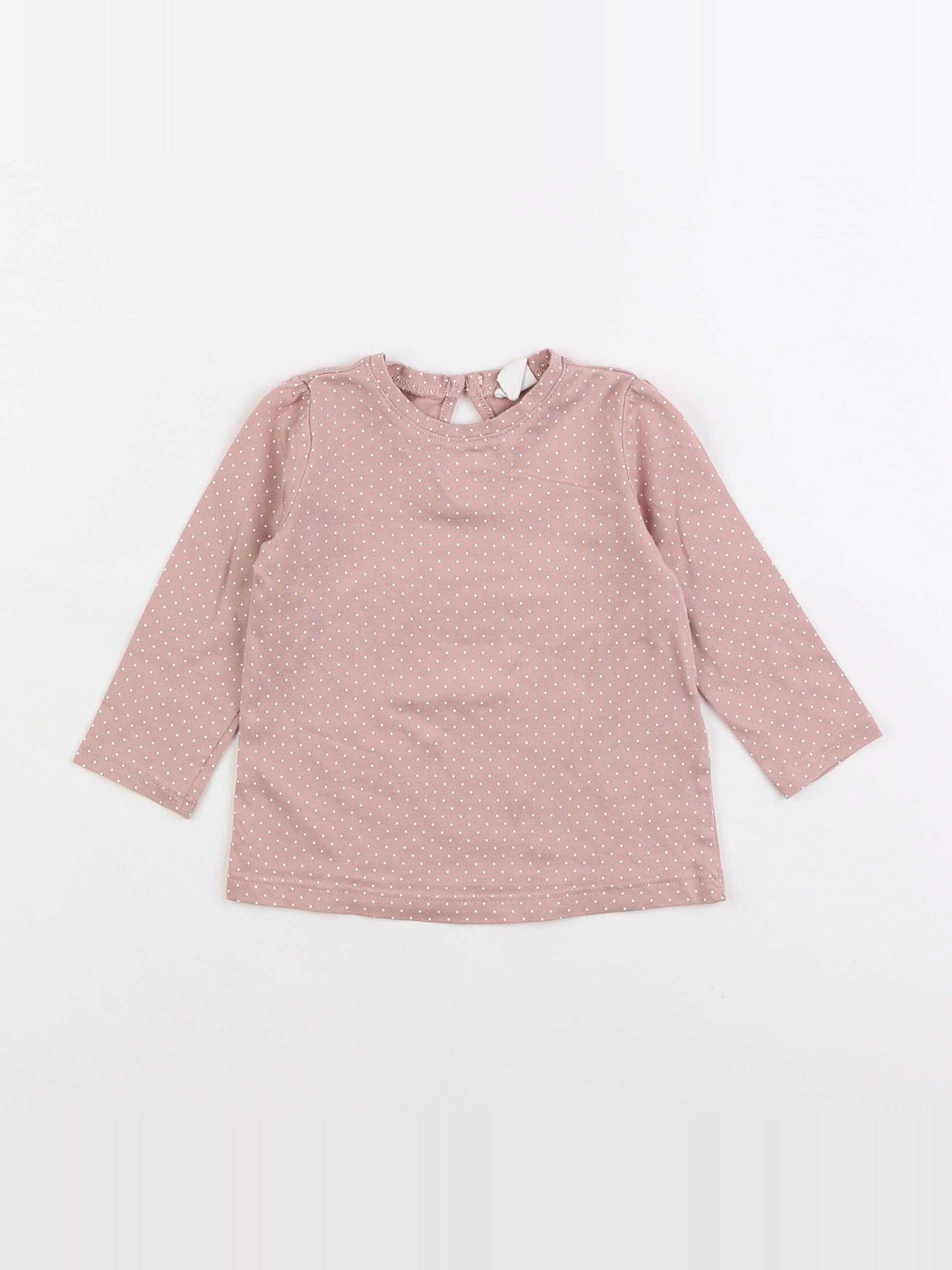 H&M - tee-shirt rose - 6 mois