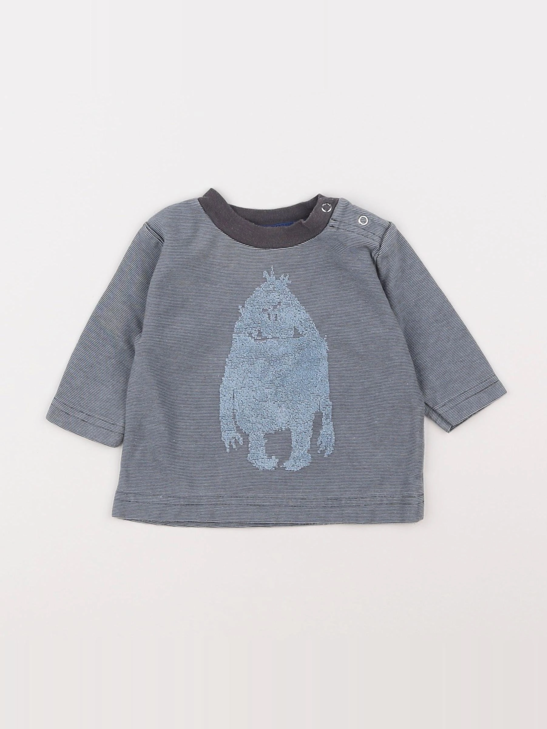 Petit Bateau - tee-shirt gris - 3 mois