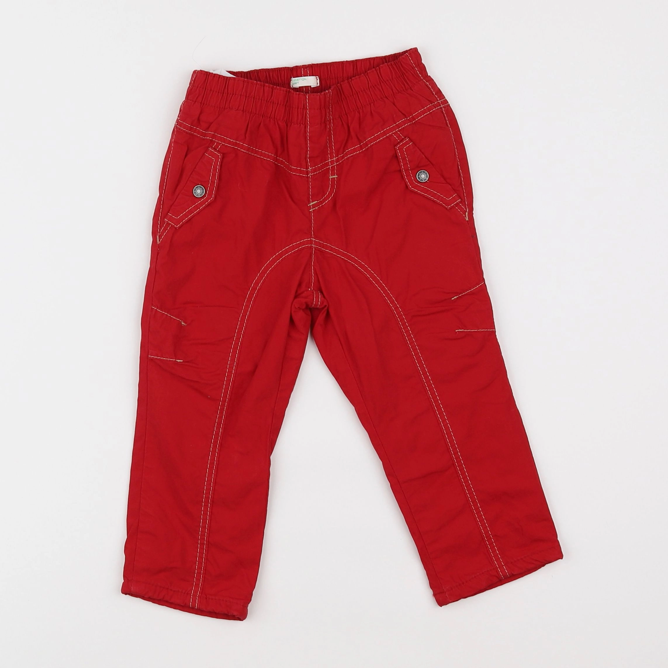 Benetton - pantalon rouge - 9/12 mois