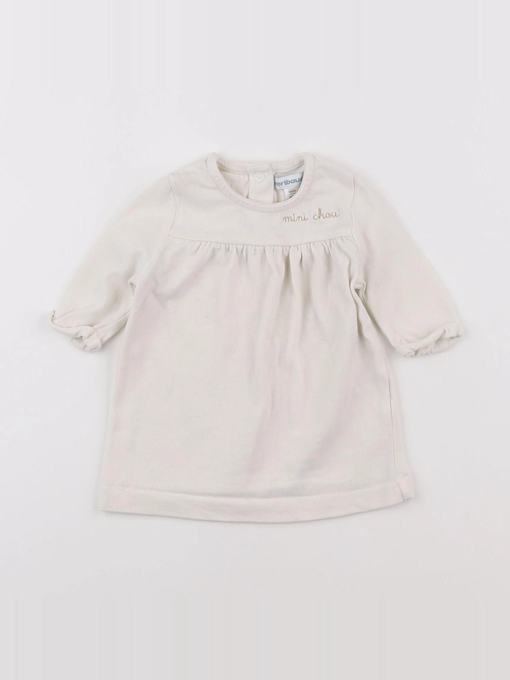 Vertbaudet - robe blanc - 1 mois