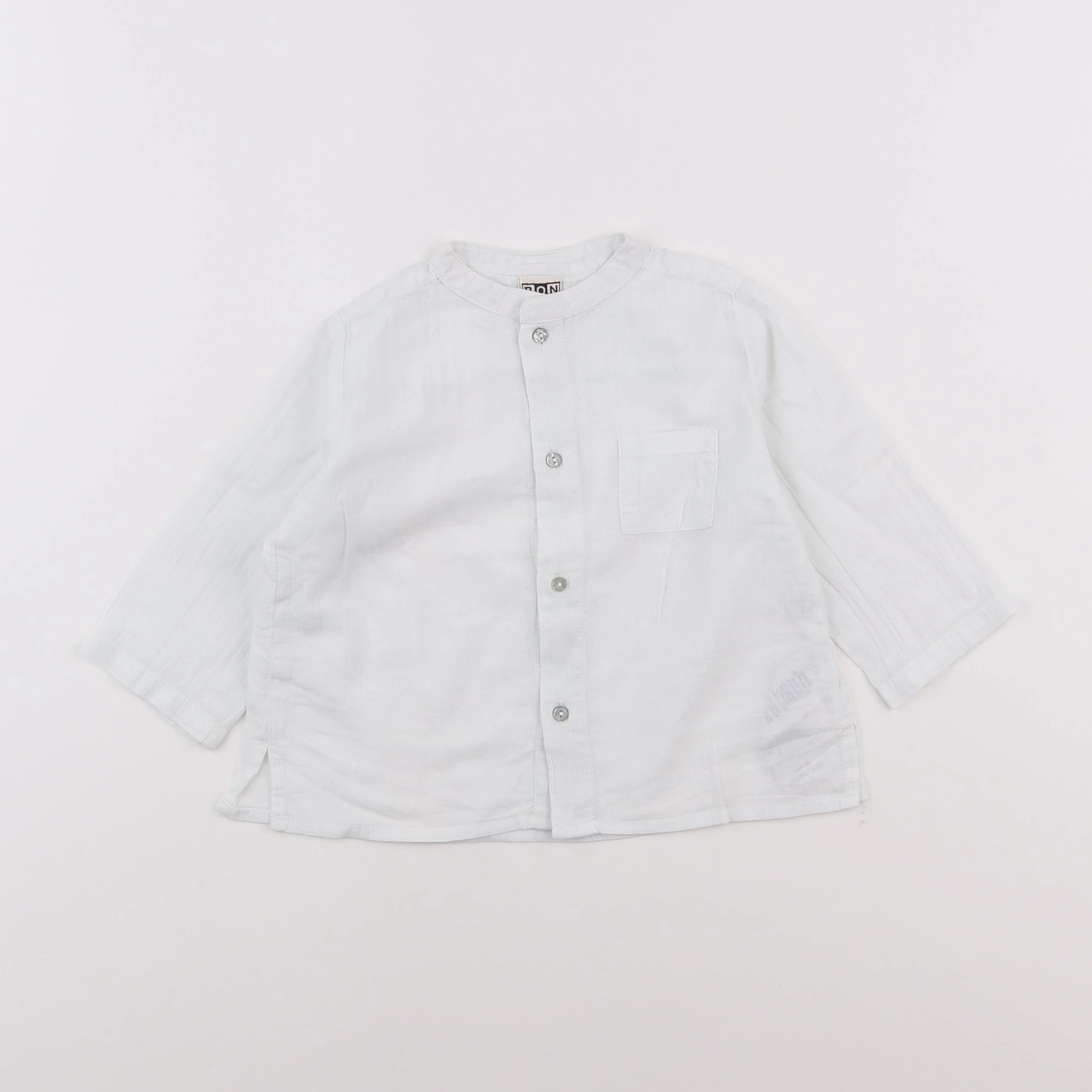 Bonton - chemise blanc - 12 mois