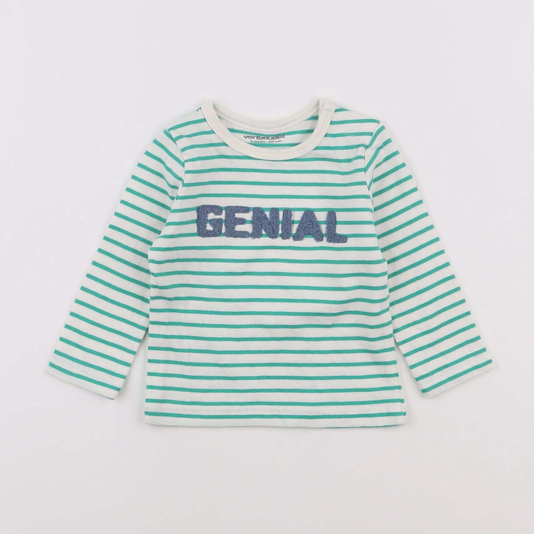 Vertbaudet - tee-shirt vert - 3 mois