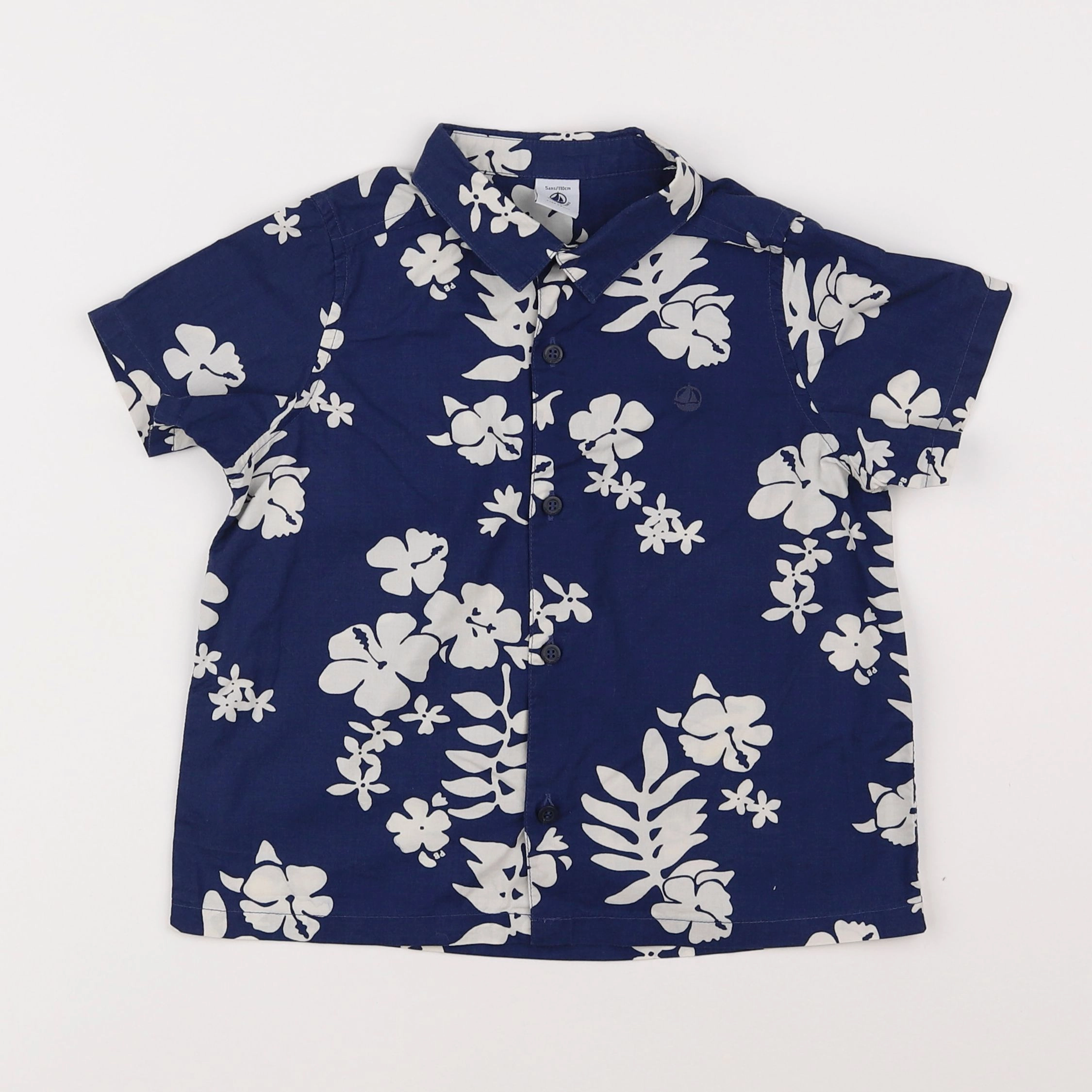 Petit Bateau - chemise bleu - 5 ans