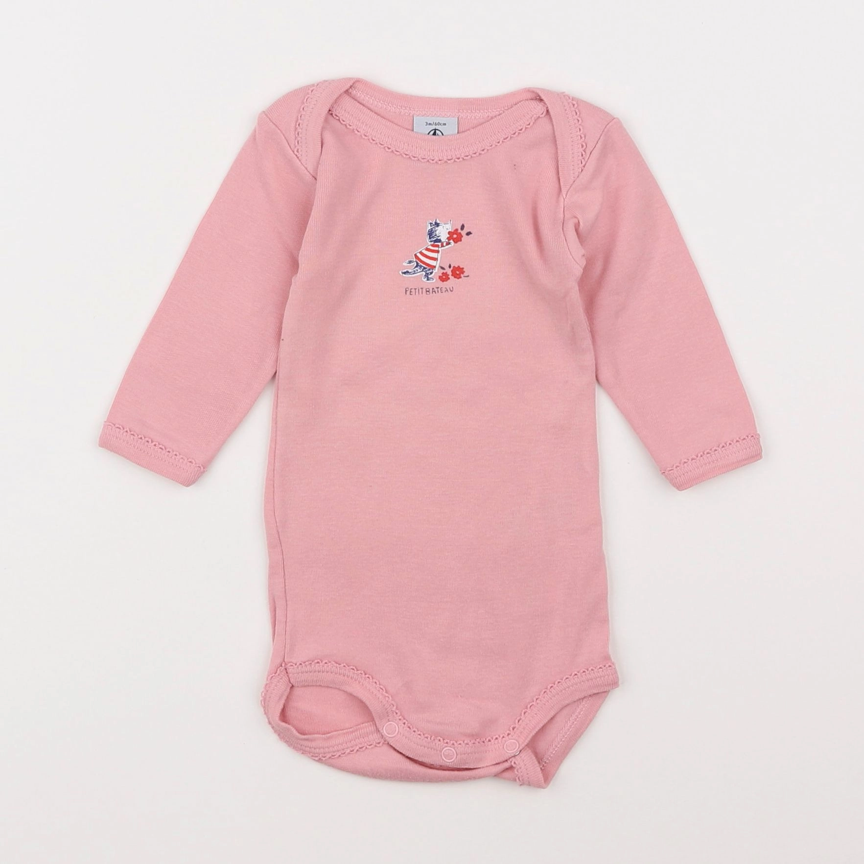 Petit Bateau - body rose - 3 mois