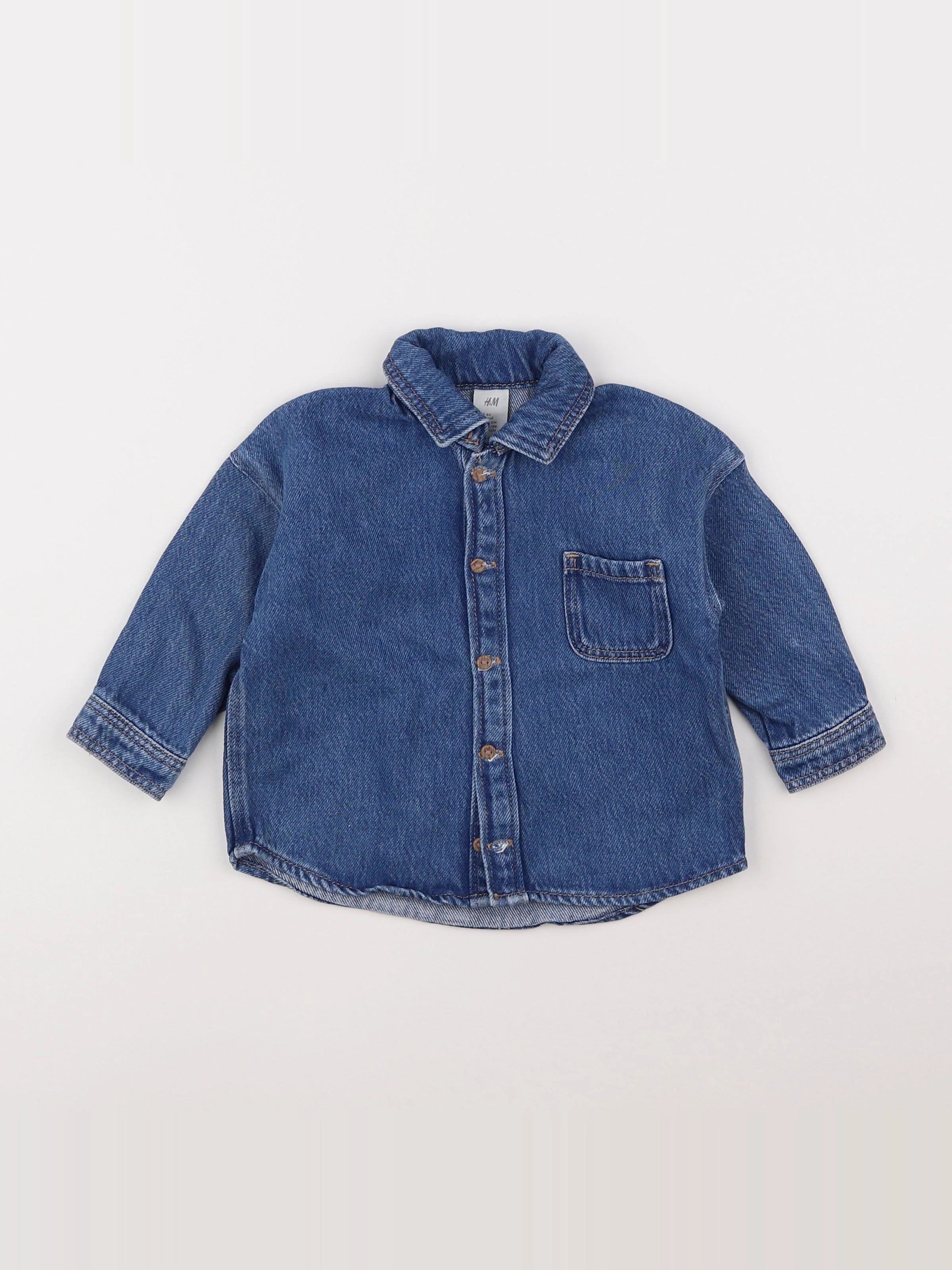 H&M - chemise bleu - 9/12 mois