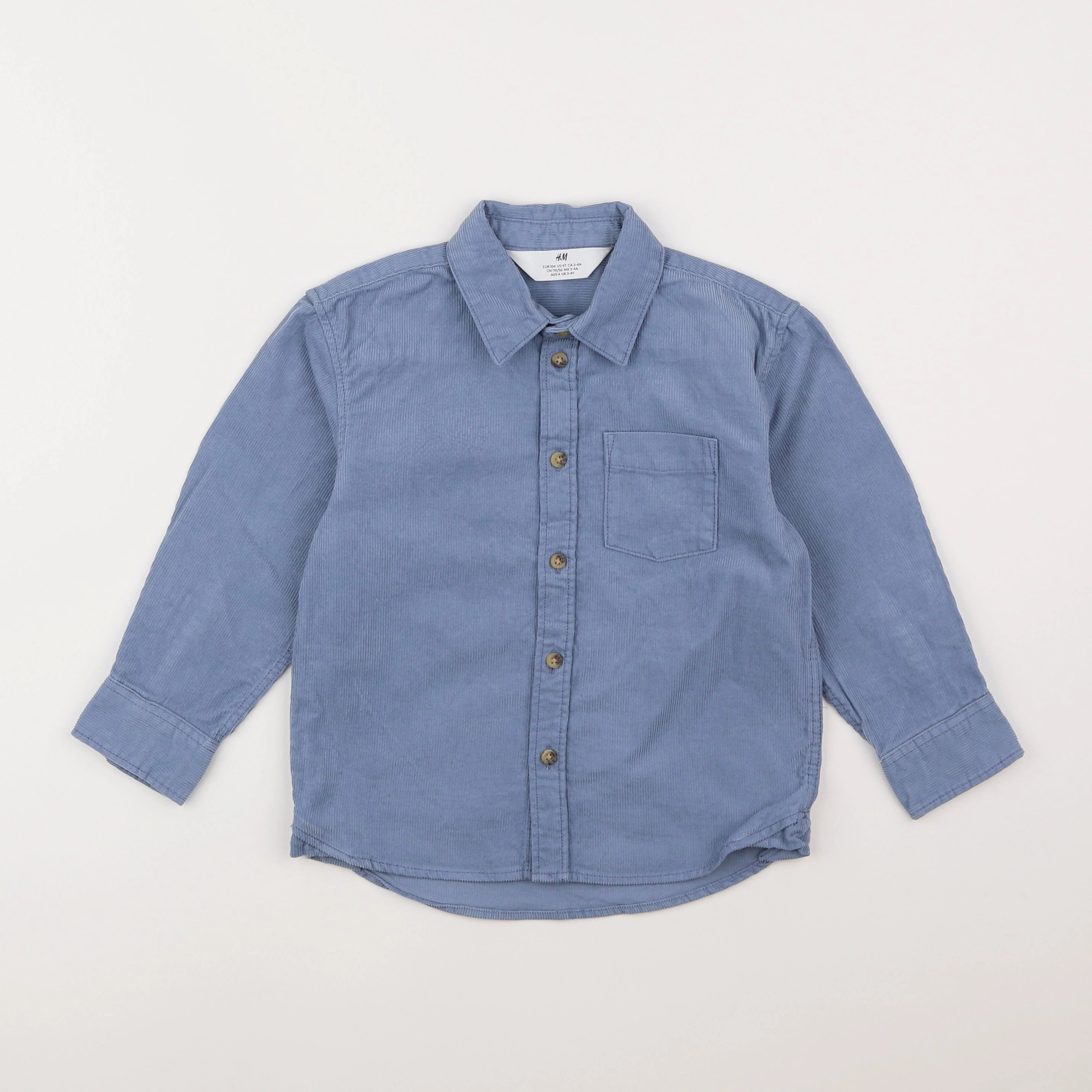 H&M - chemise bleu - 3/4 ans