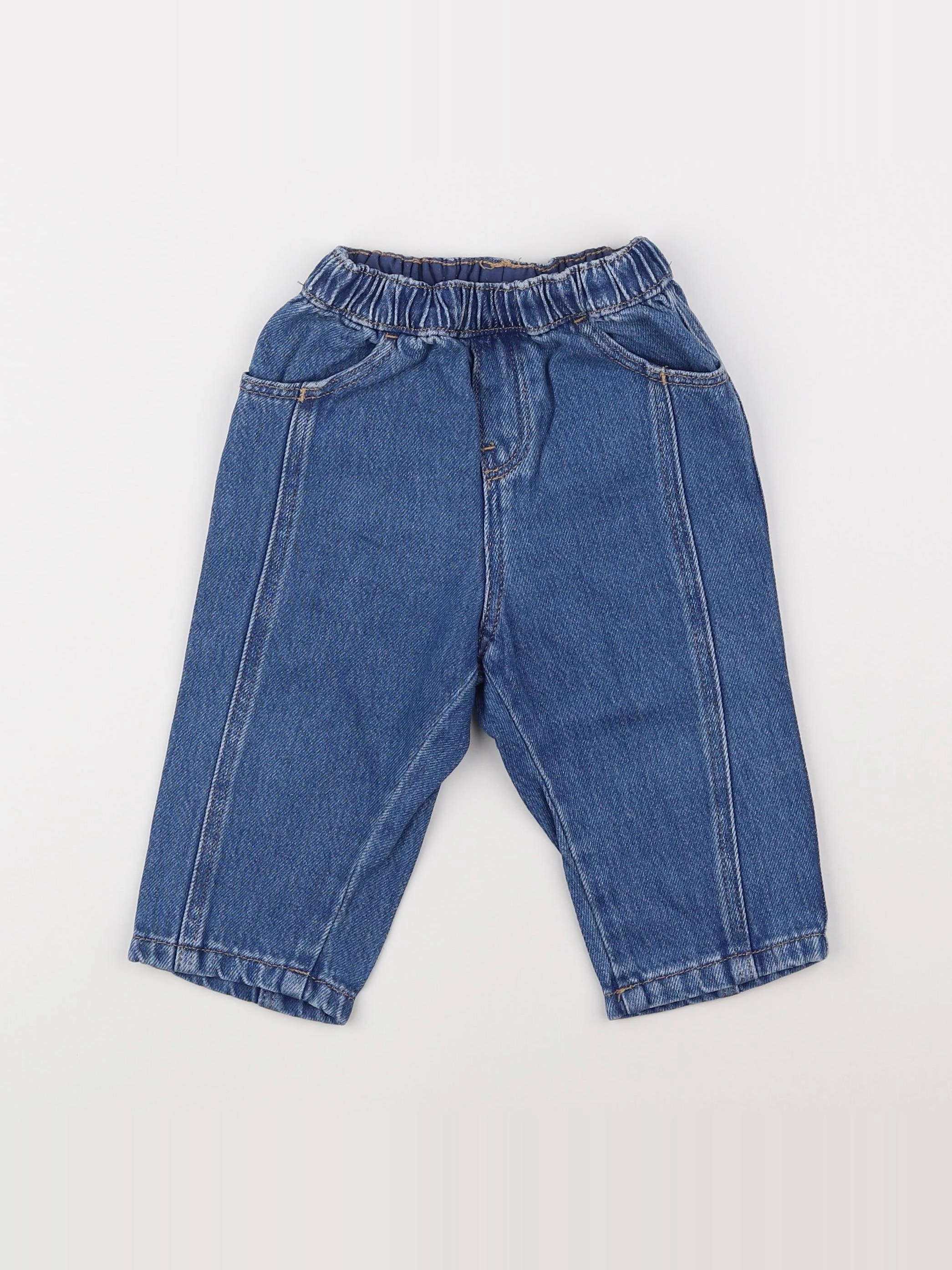 H&M - jean bleu - 9/12 mois