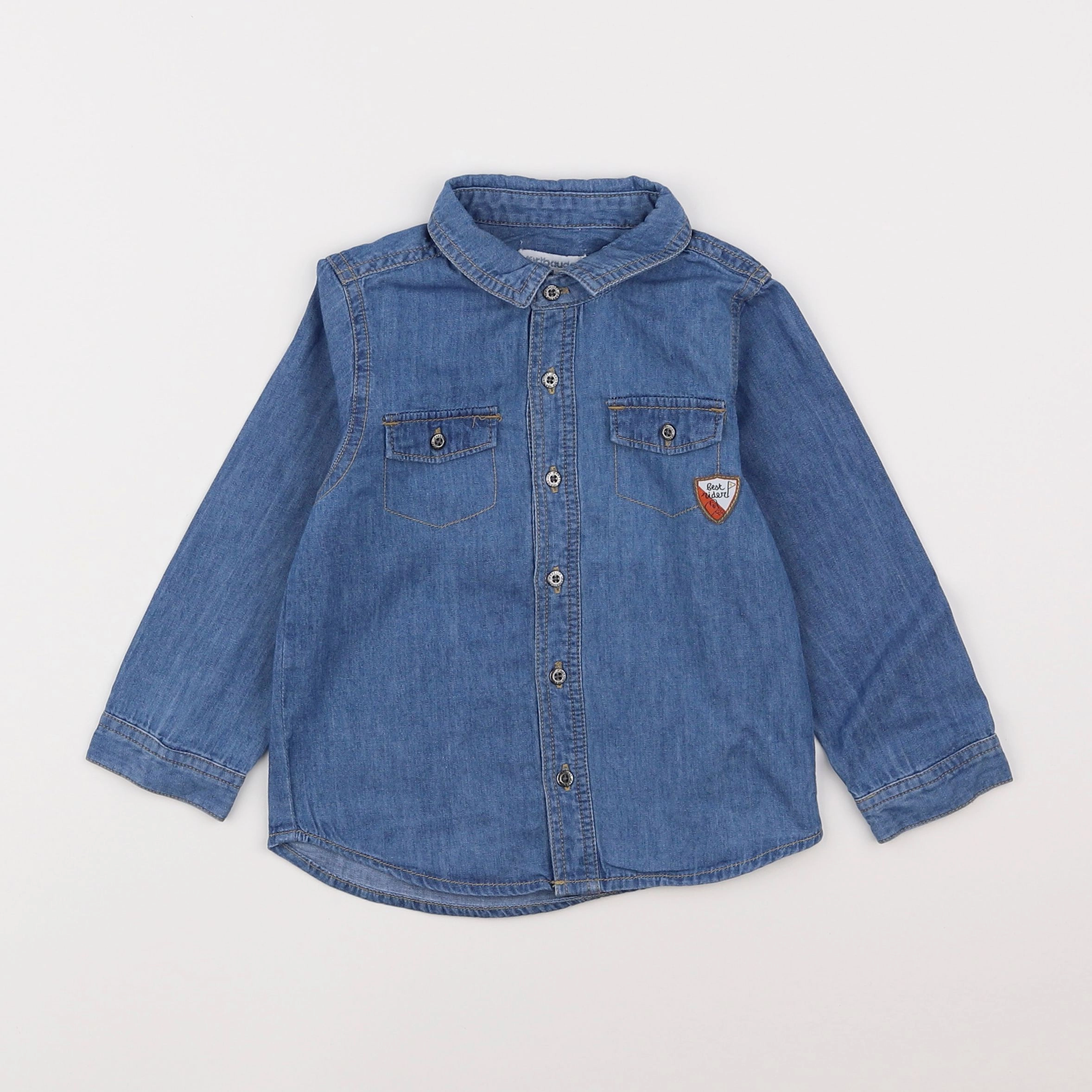 Vertbaudet - chemise bleu - 2 ans