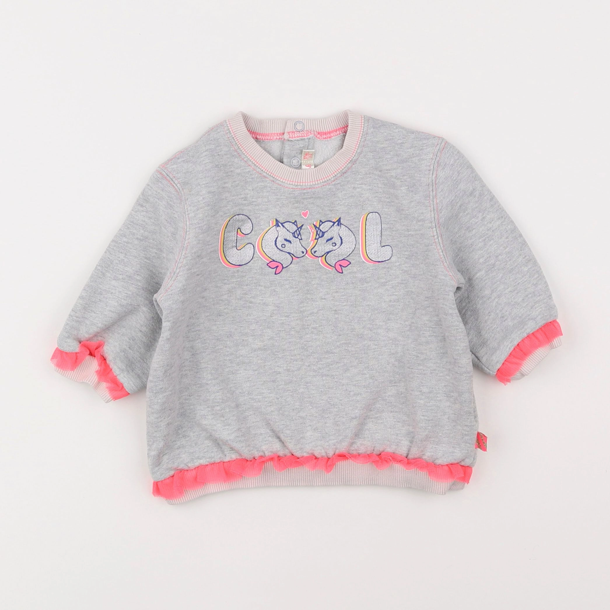 Billie Blush - sweat gris - 12 mois