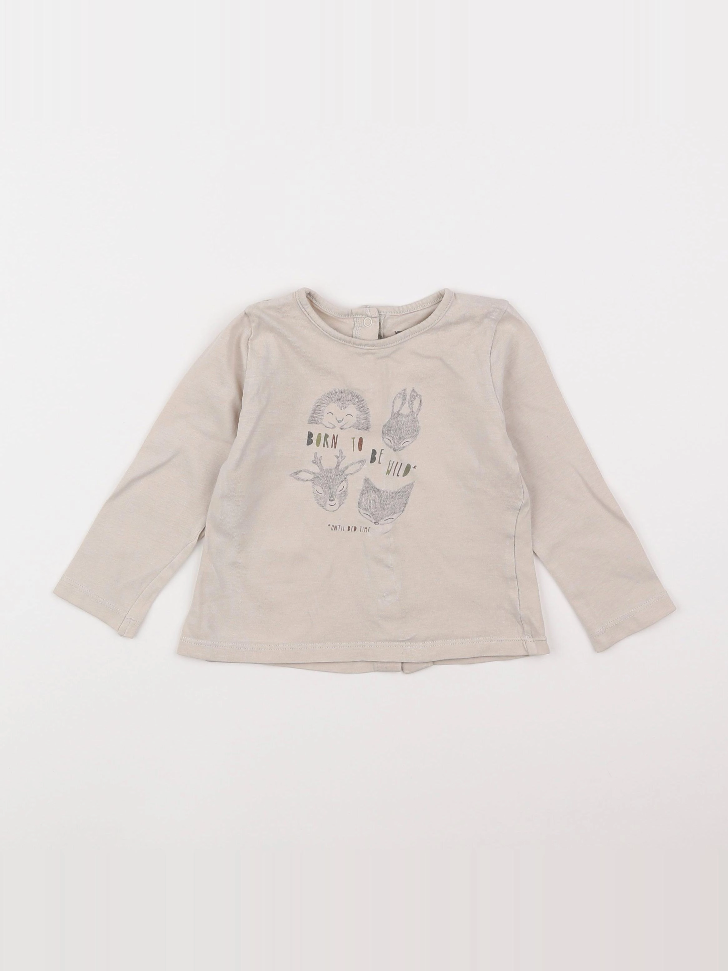 Vertbaudet - tee-shirt beige - 18 mois