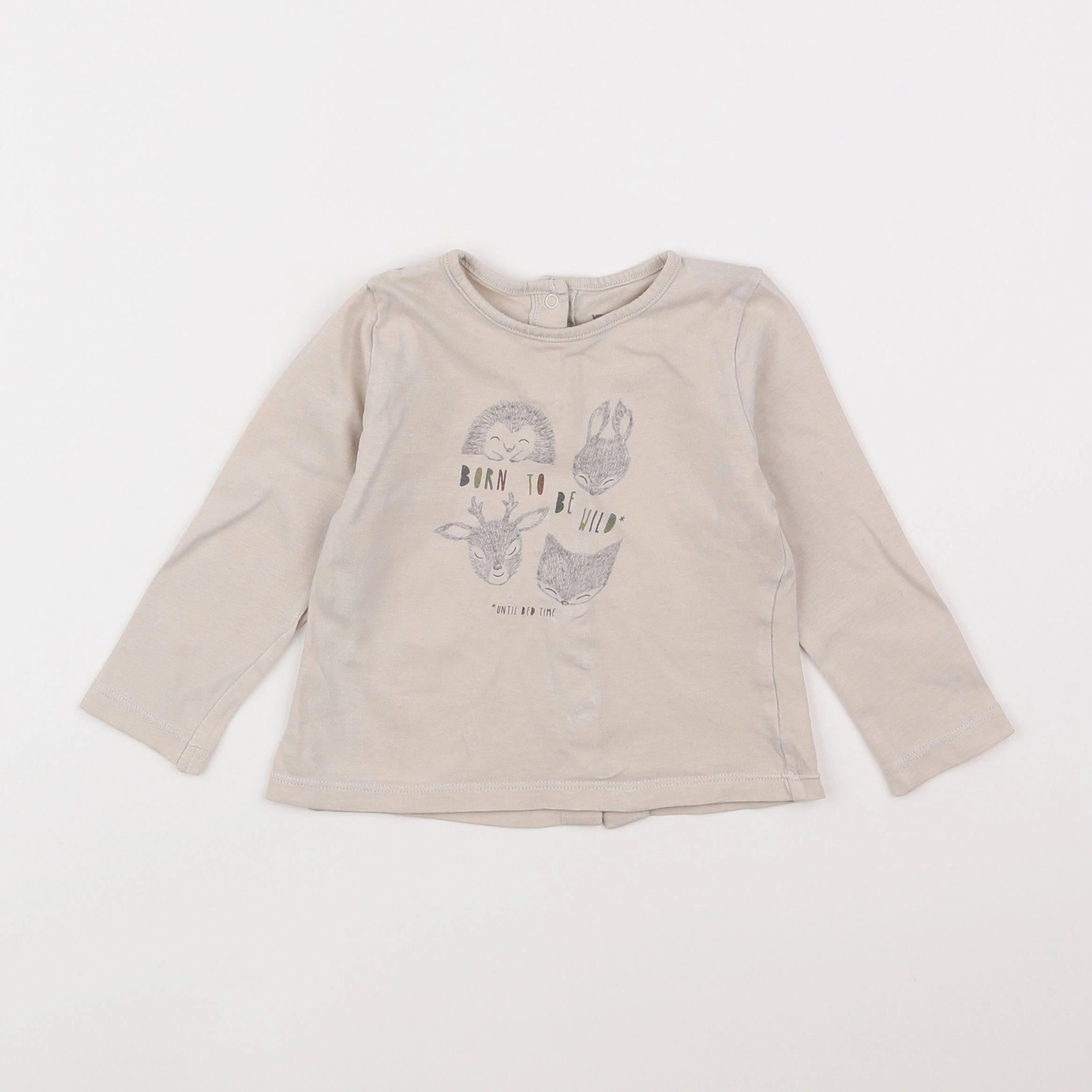 Vertbaudet - tee-shirt beige - 18 mois