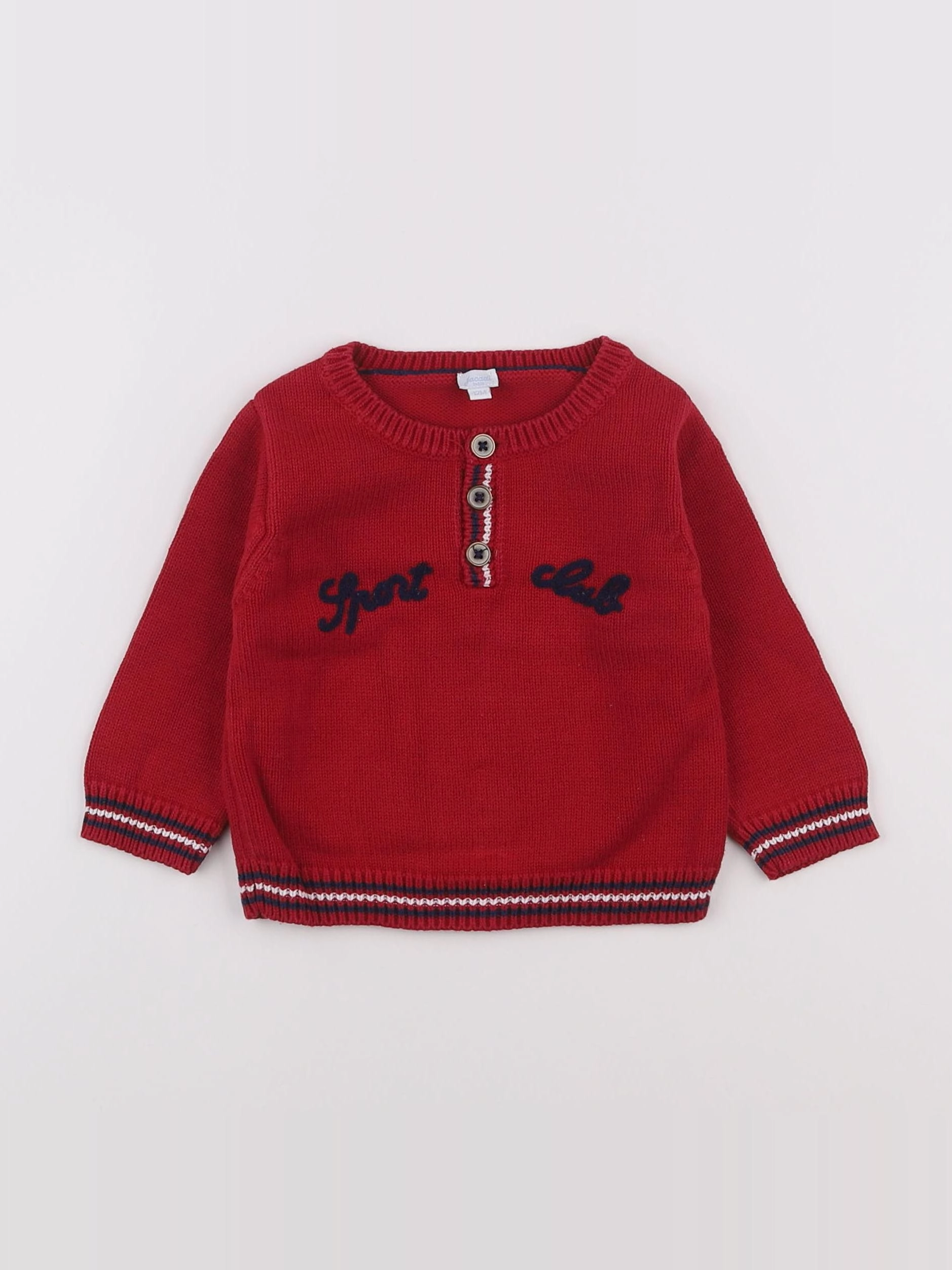 Jacadi - pull rouge - 12 mois