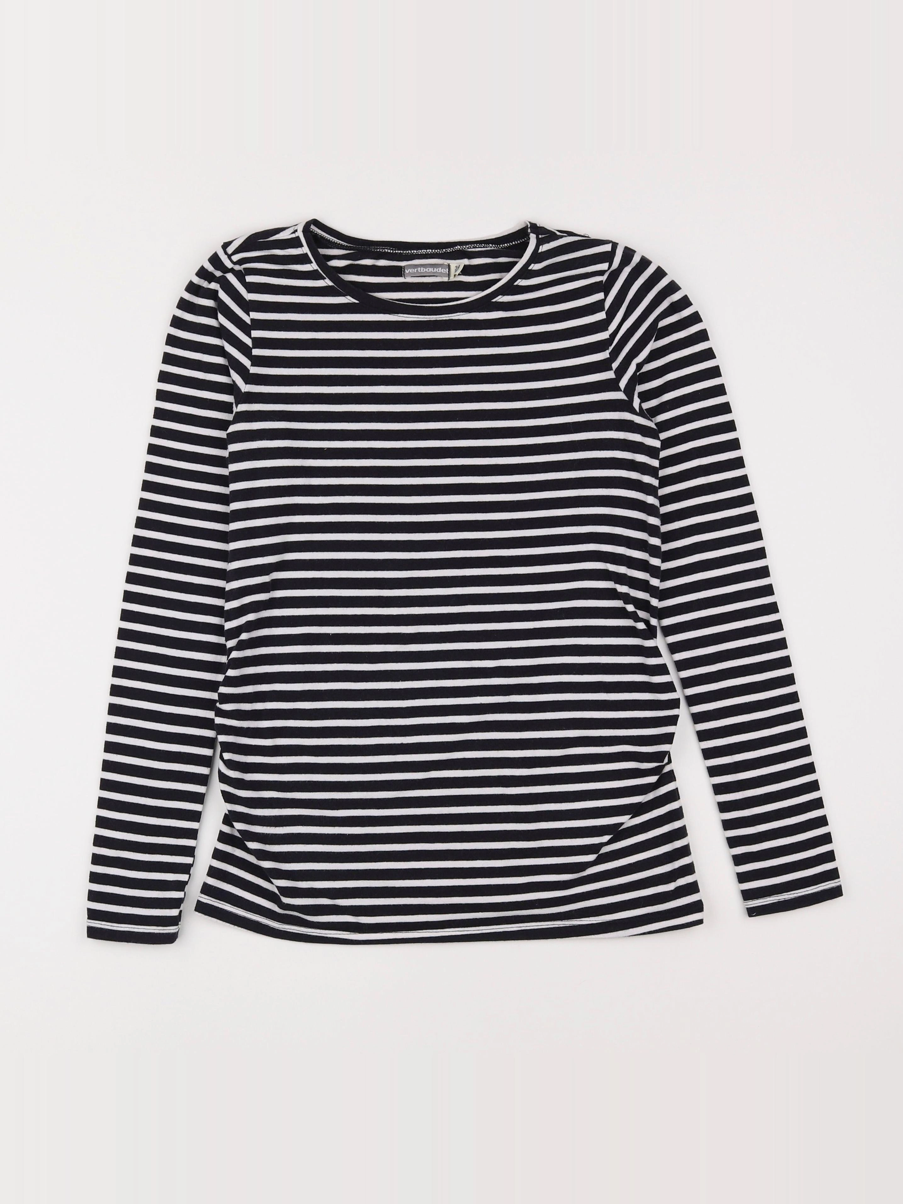 Vertbaudet - tee-shirt grossesse bleu, blanc - 34 à 36