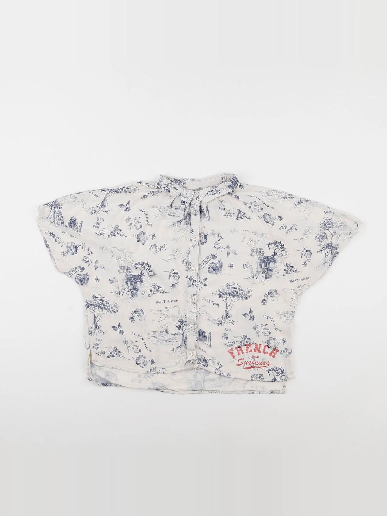 IKKS - tee-shirt beige, bleu - 10 ans