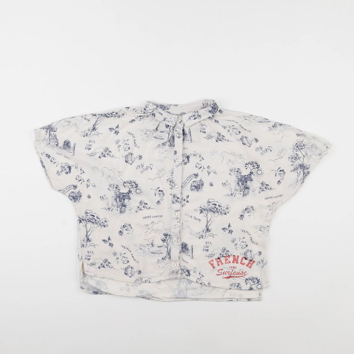 IKKS - tee-shirt beige, bleu - 10 ans