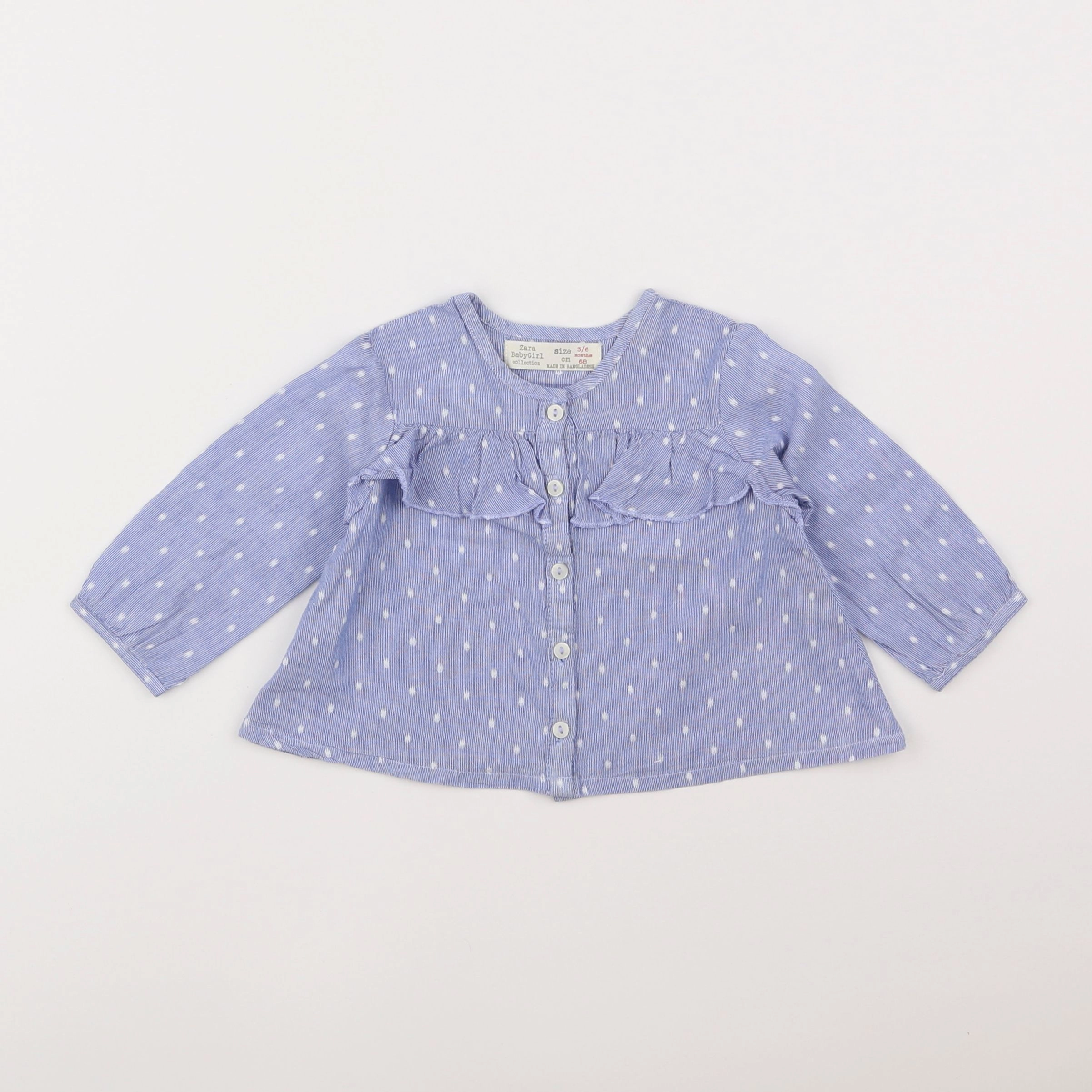 Zara - blouse bleu - 3/6 mois