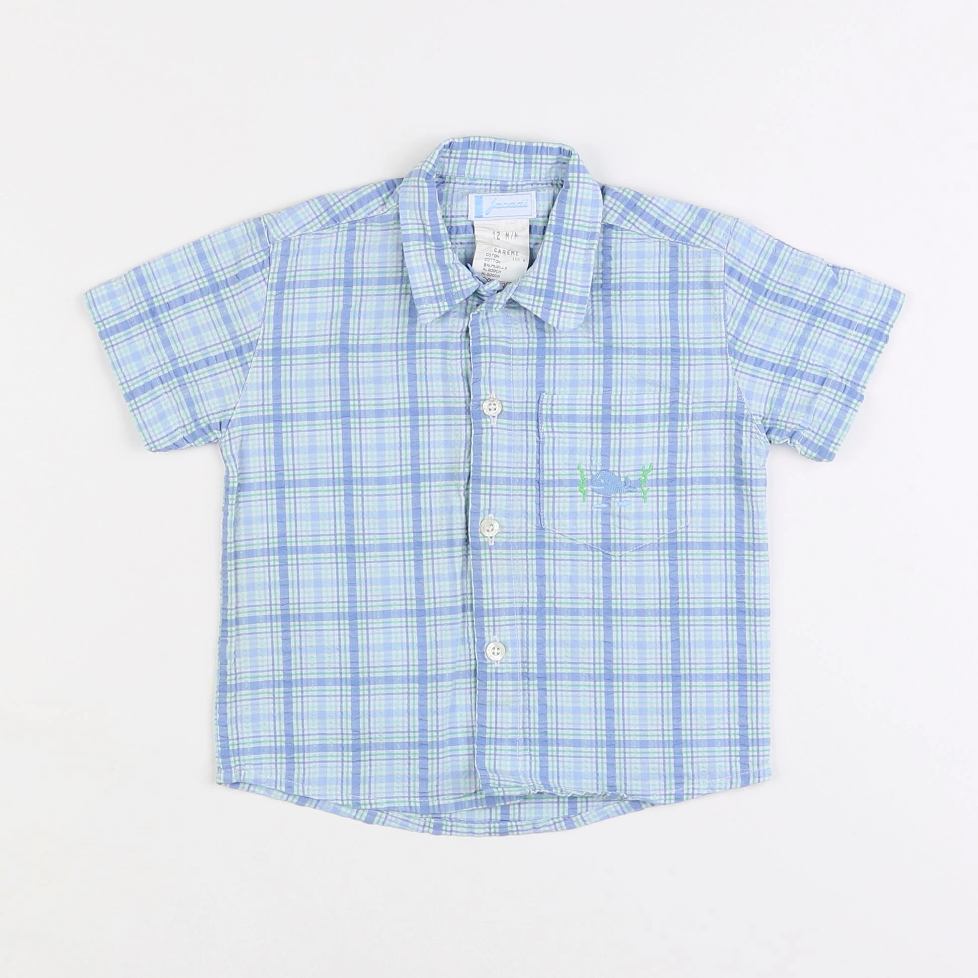 Jacadi - chemise bleu - 12 mois