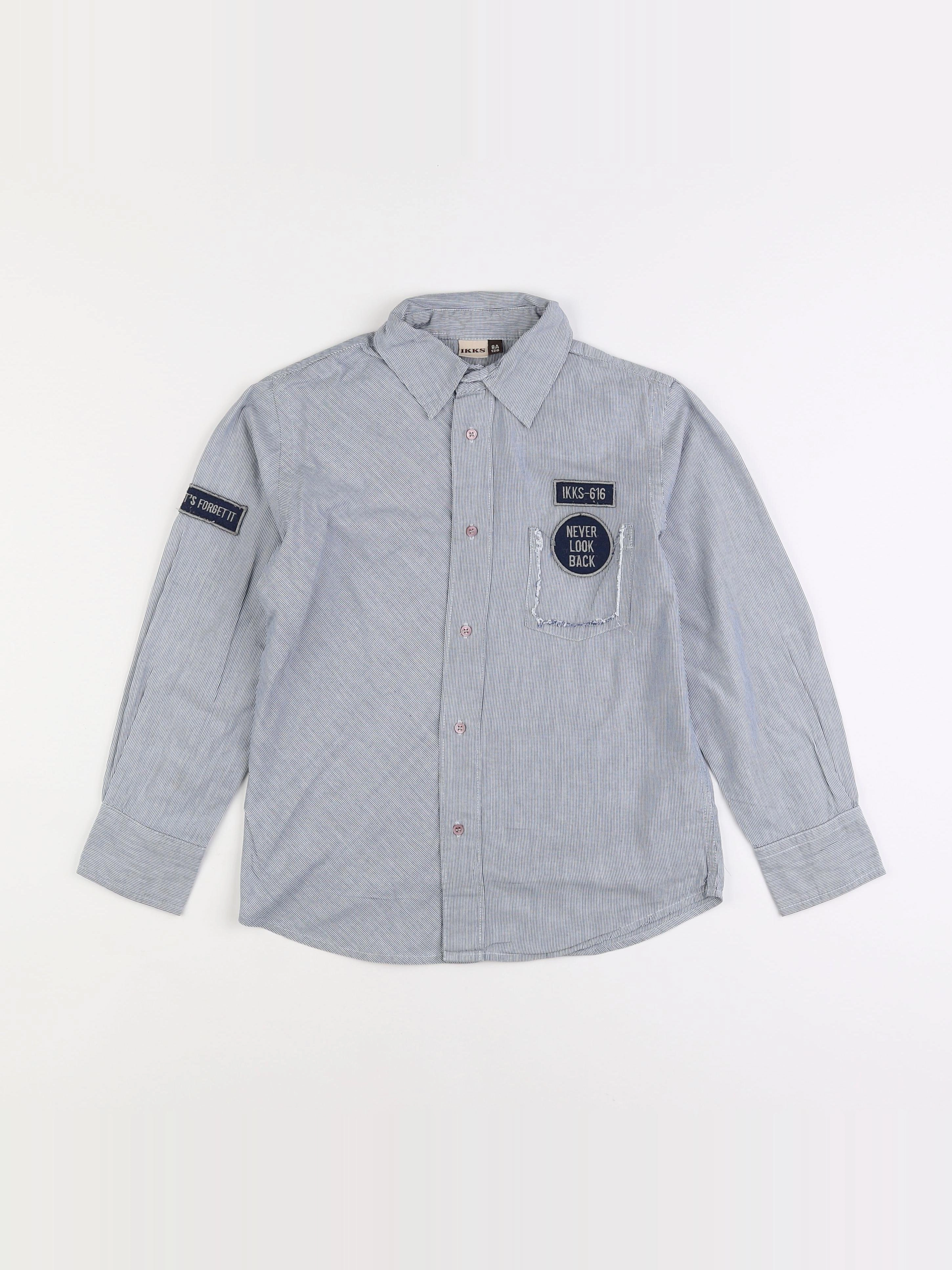 IKKS - chemise imprimé au dos bleu - 8 ans