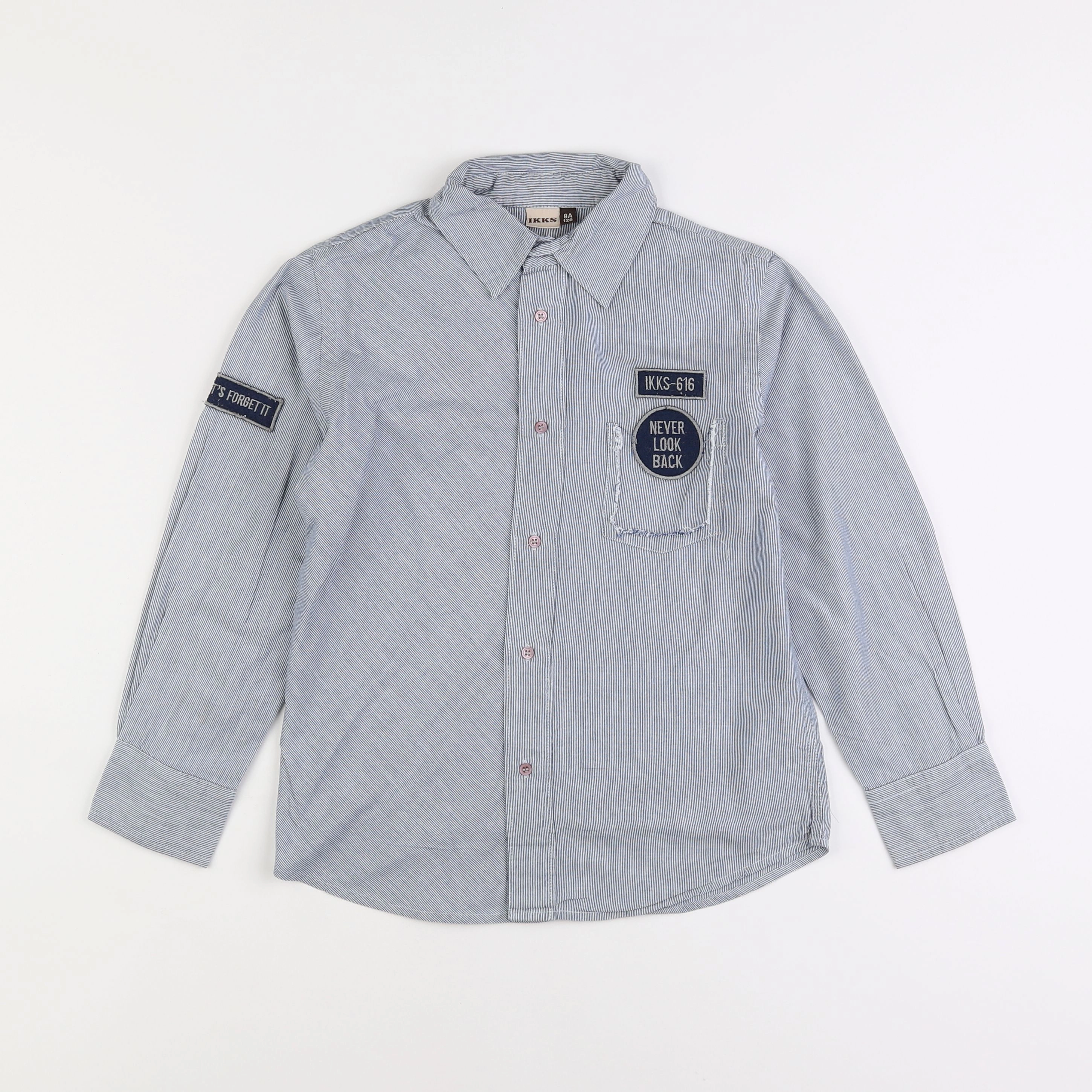 IKKS - chemise imprimé au dos bleu - 8 ans