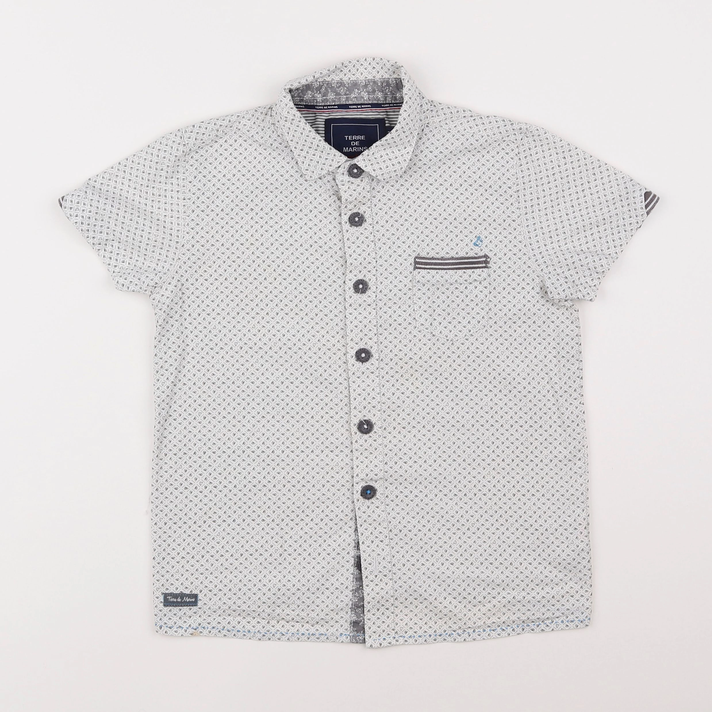 Terre de marins - chemise gris - 7 ans