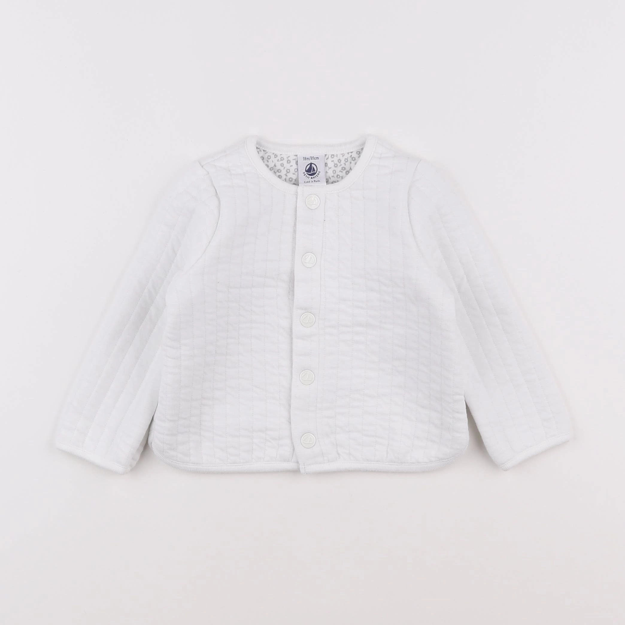 Petit Bateau - sweat blanc - 18 mois