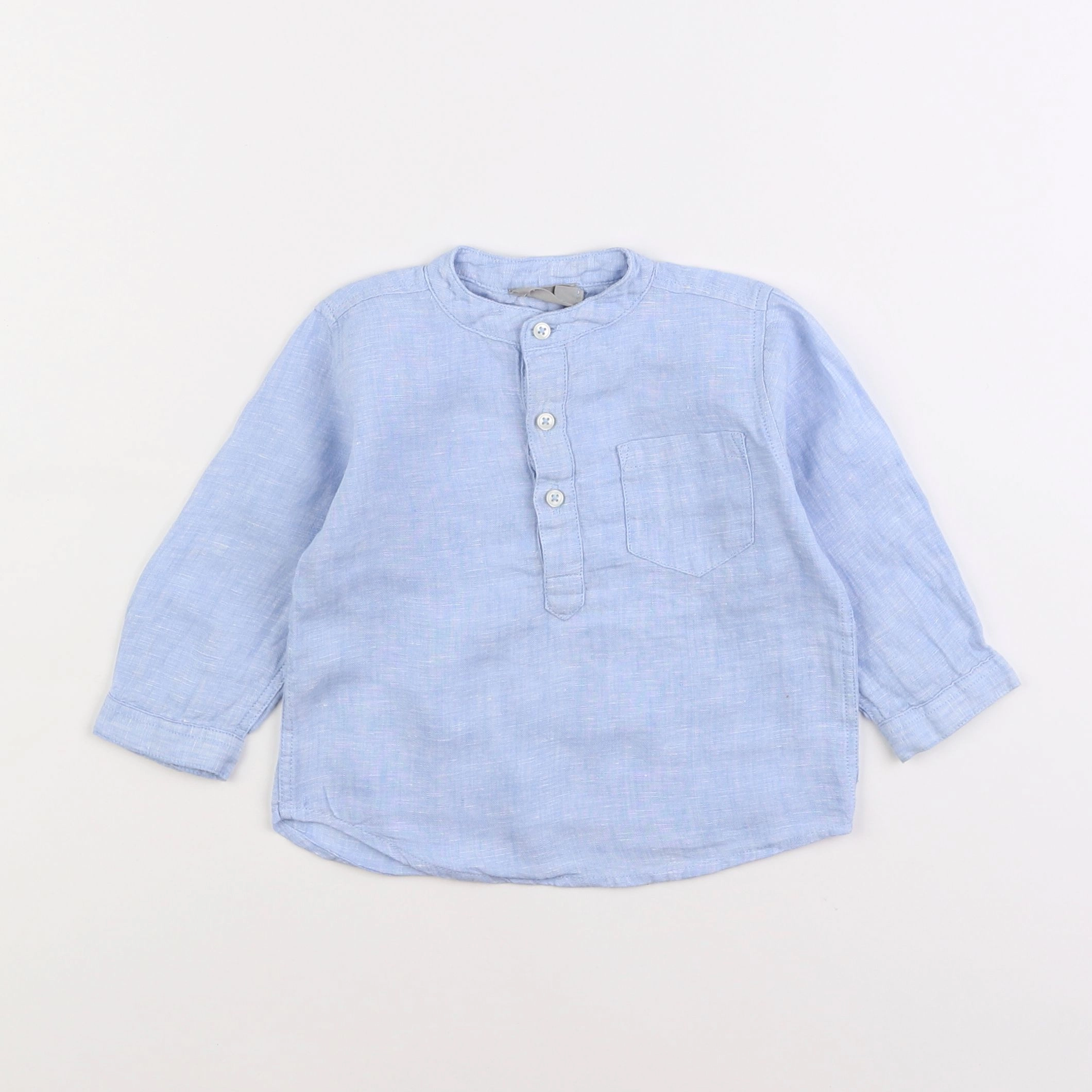 Boutchou - chemise bleu - 12 mois