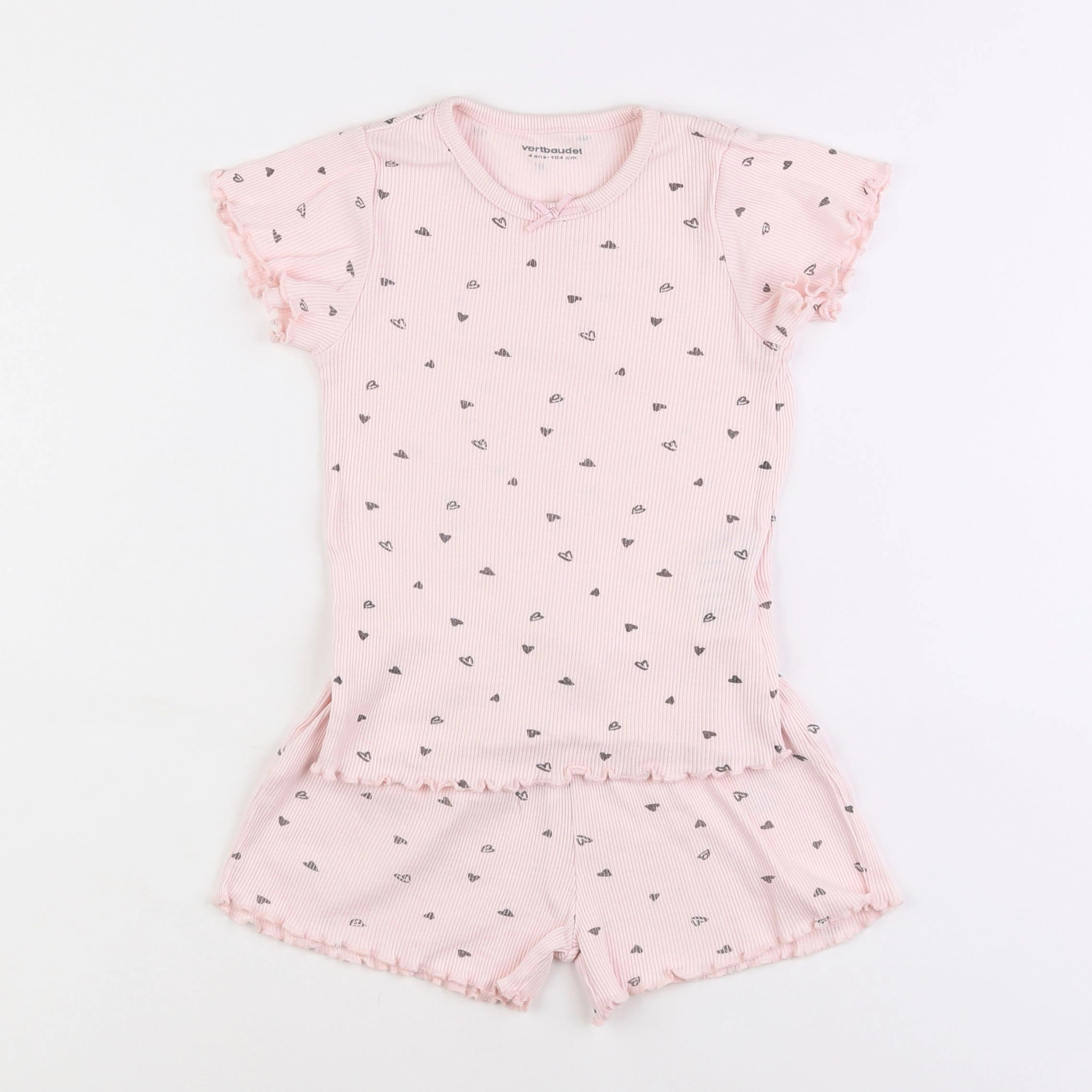 Vertbaudet - pyjama coton rose - 4 ans