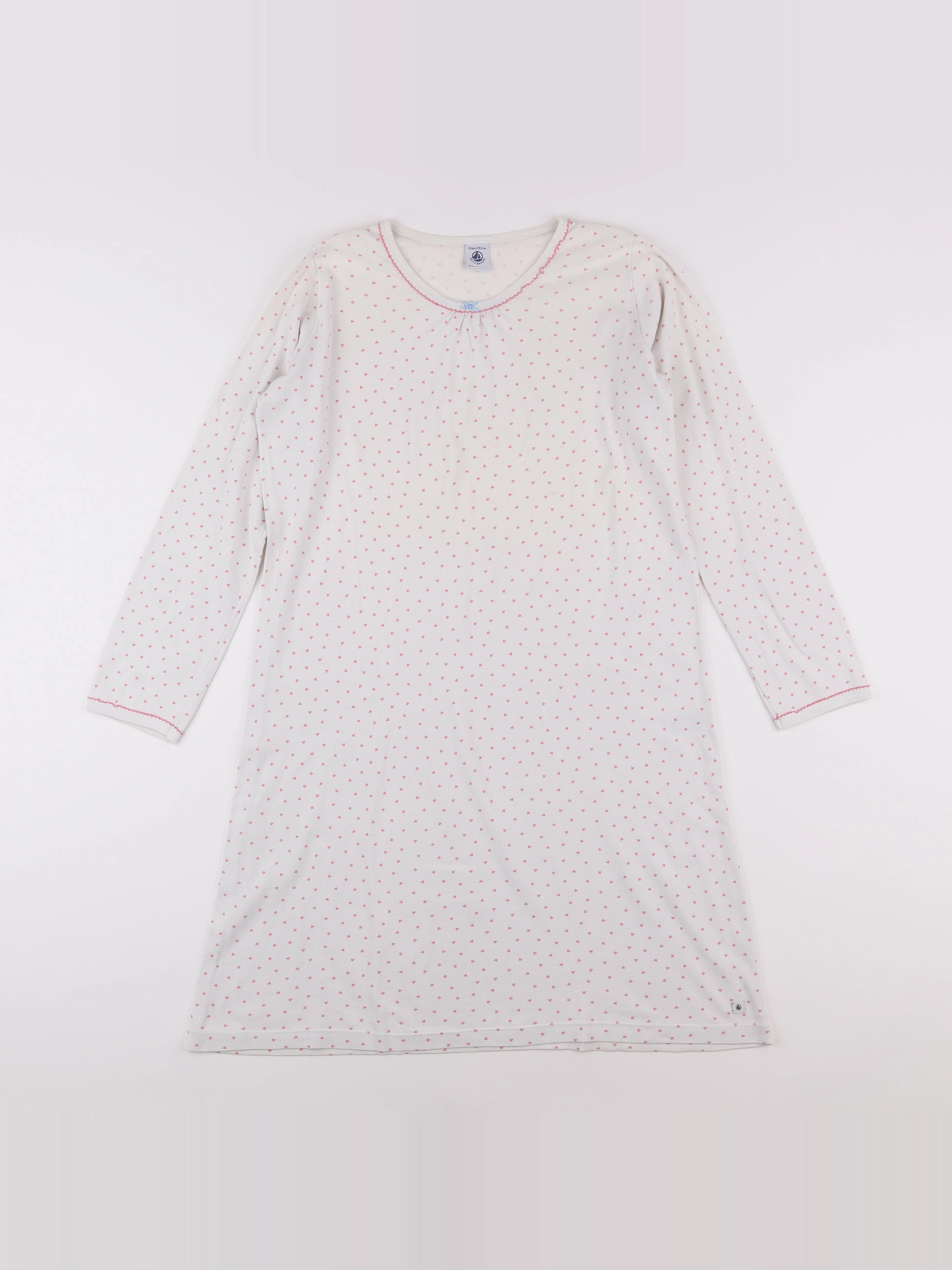 Petit Bateau - chemise de nuit coton blanc - 12 ans