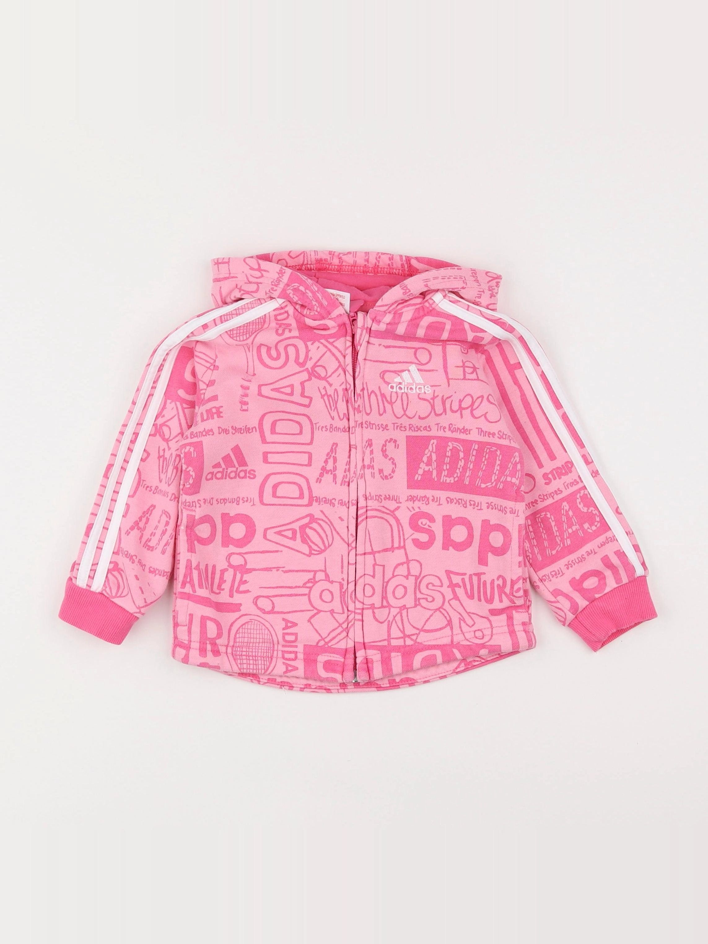 Adidas - sweat rose - 9/12 mois
