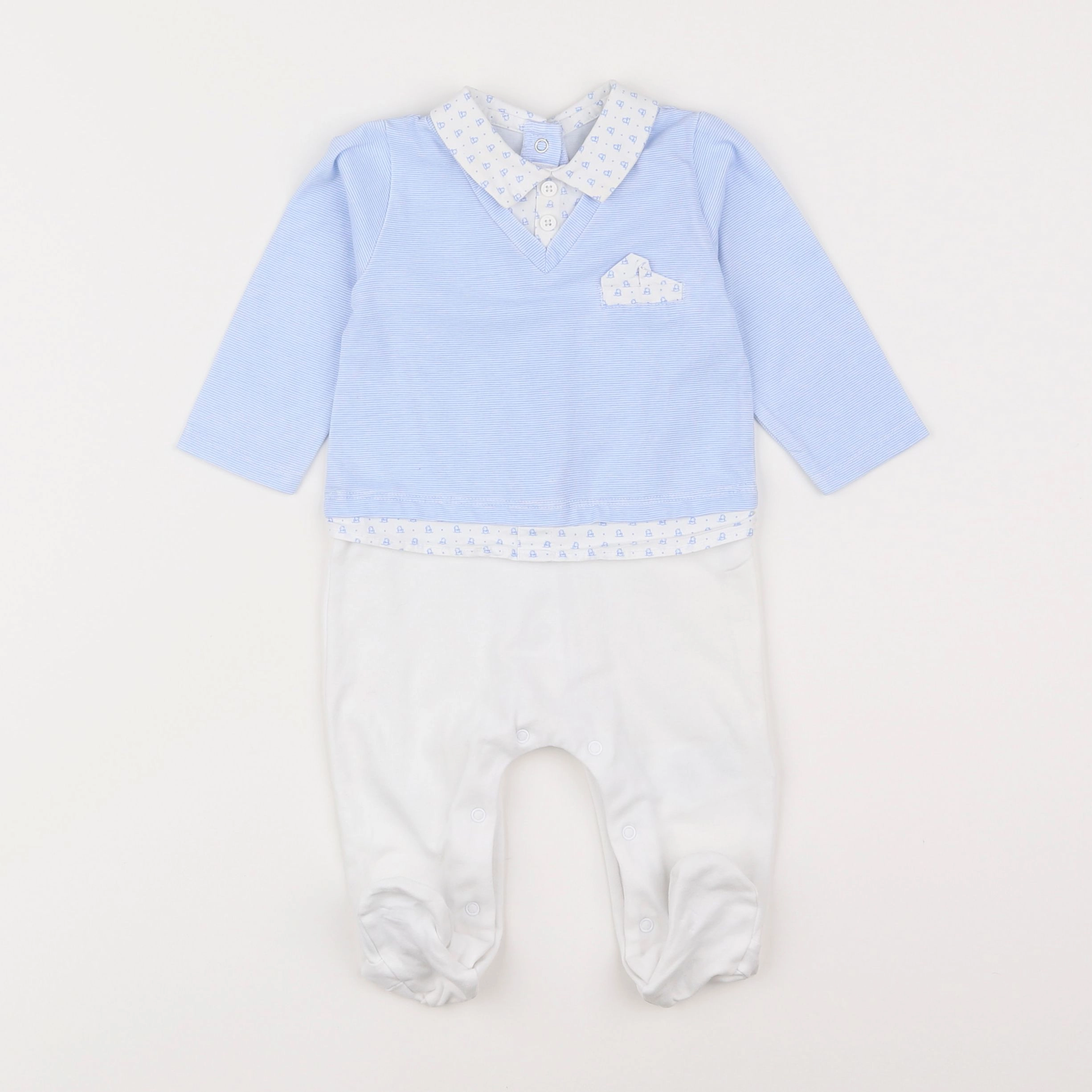 Mayoral - pyjama coton bleu - 1/3 mois