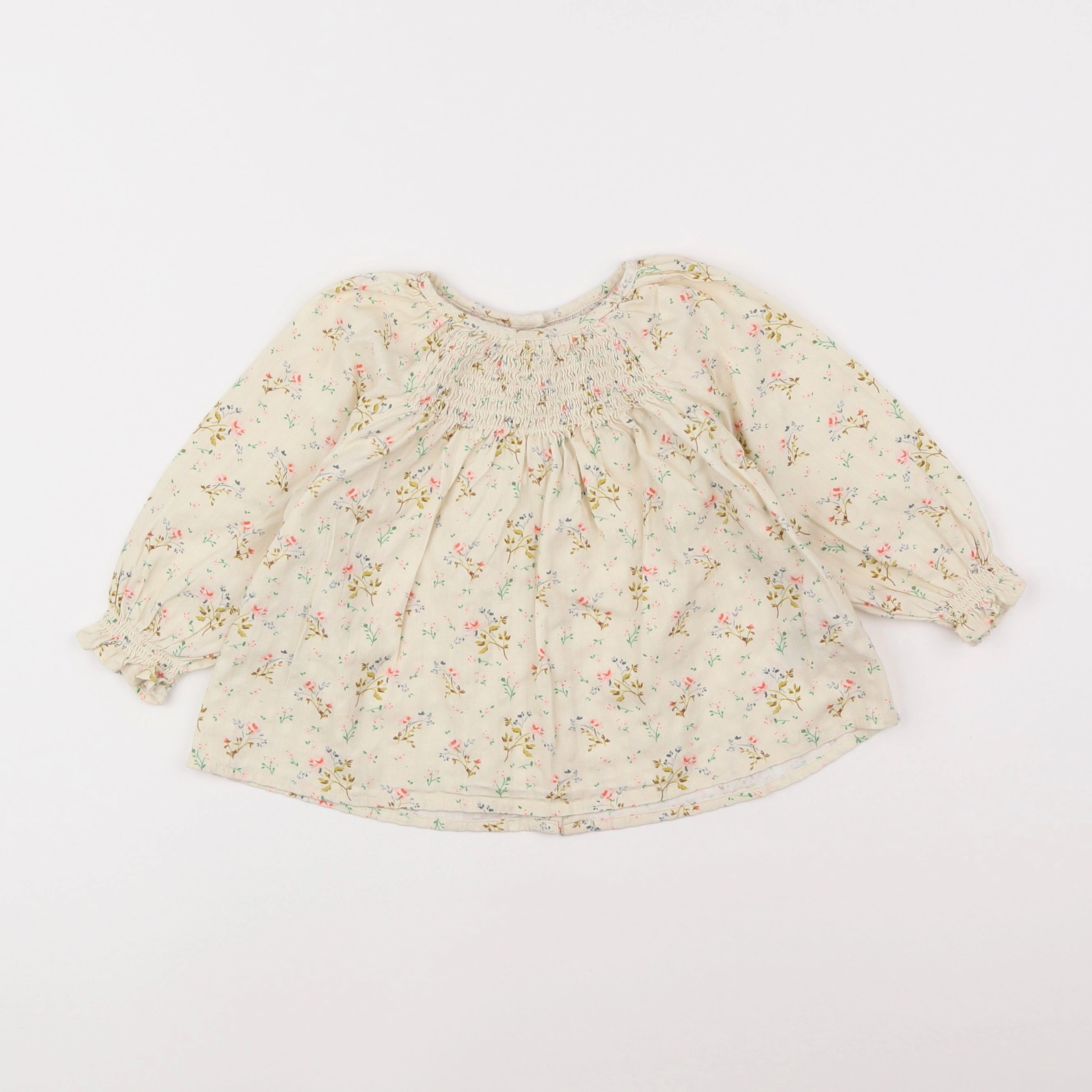 Bonton - blouse beige, rose - 2 ans