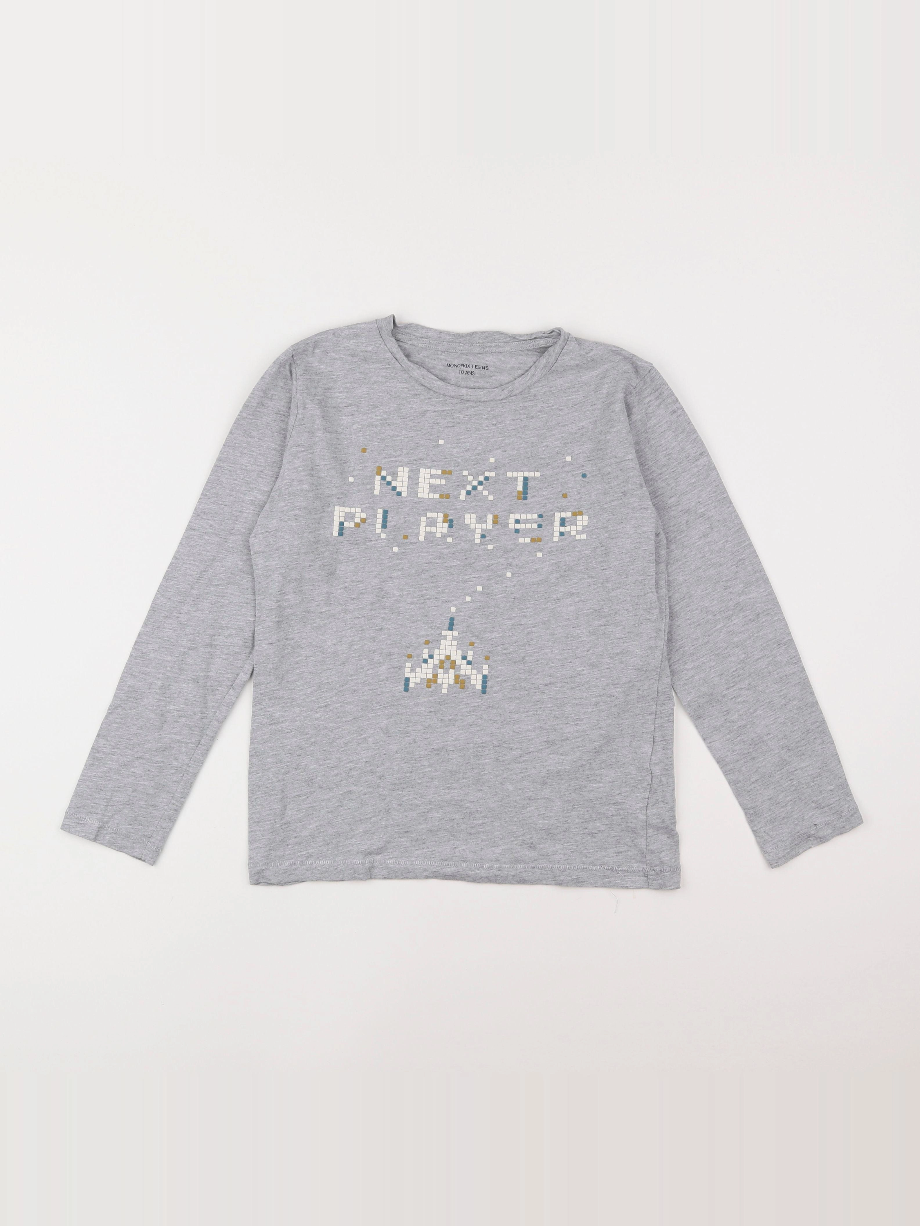 Monoprix - tee-shirt gris - 10 ans