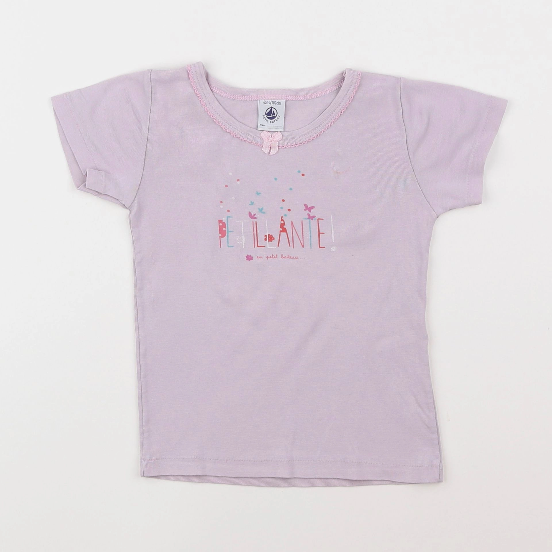 Petit Bateau - maillot de corps rose - 4 ans