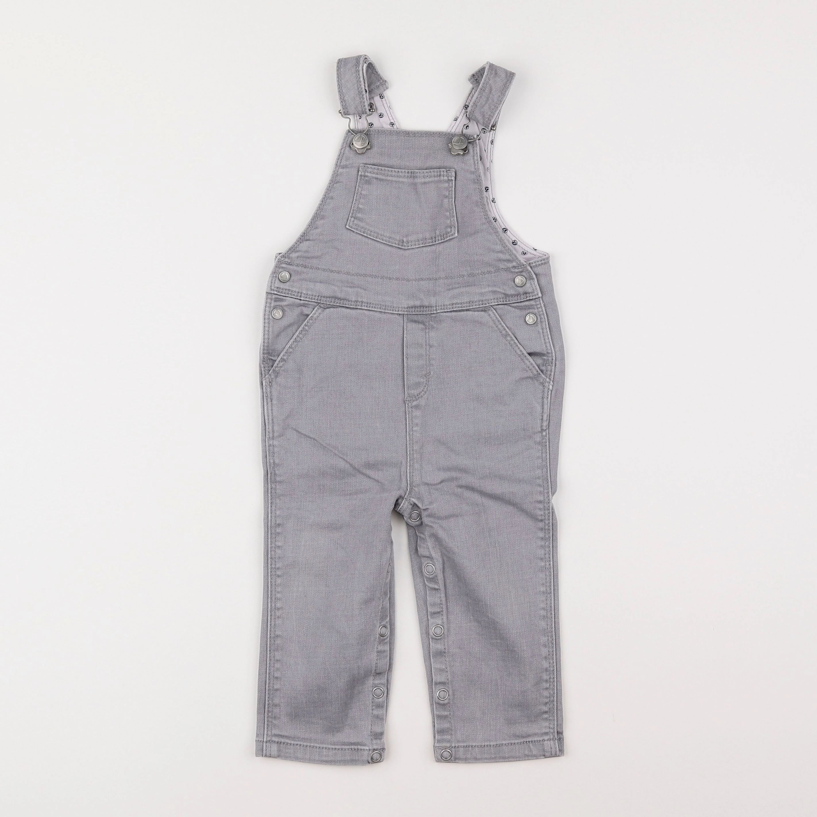 Petit Bateau - salopette gris - 12 mois