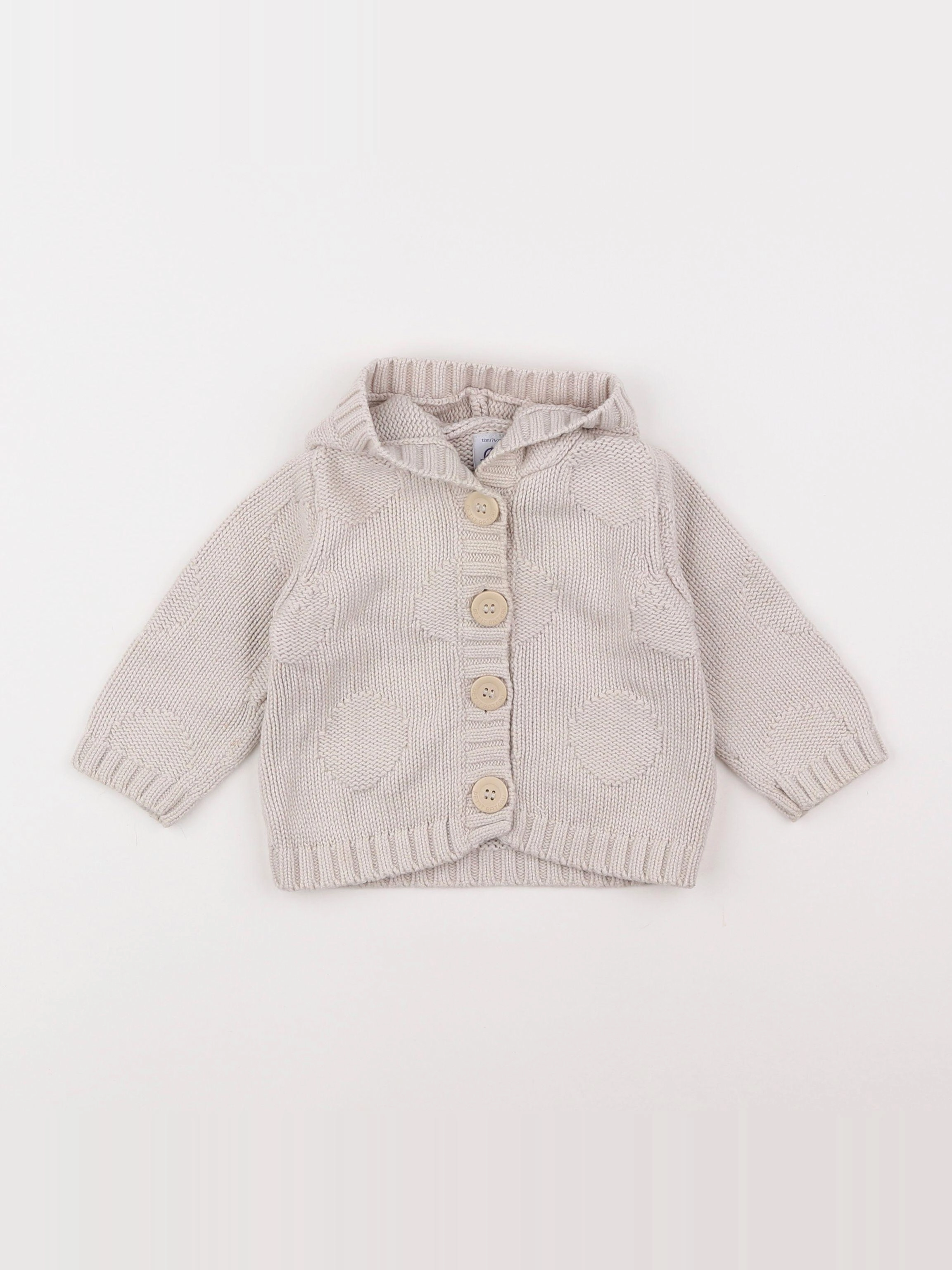Petit Bateau - gilet beige - 12 mois