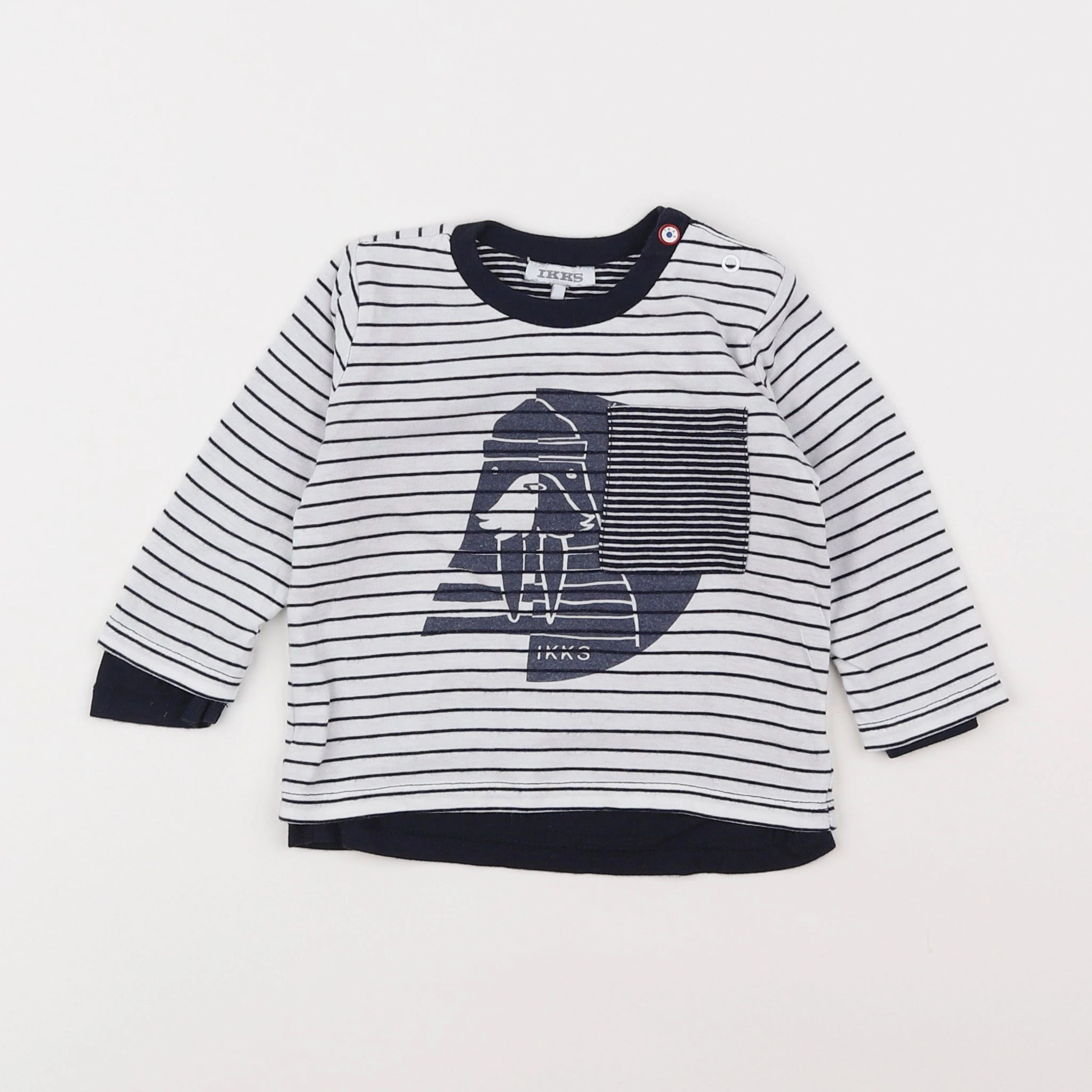 IKKS - tee-shirt bleu - 6 mois