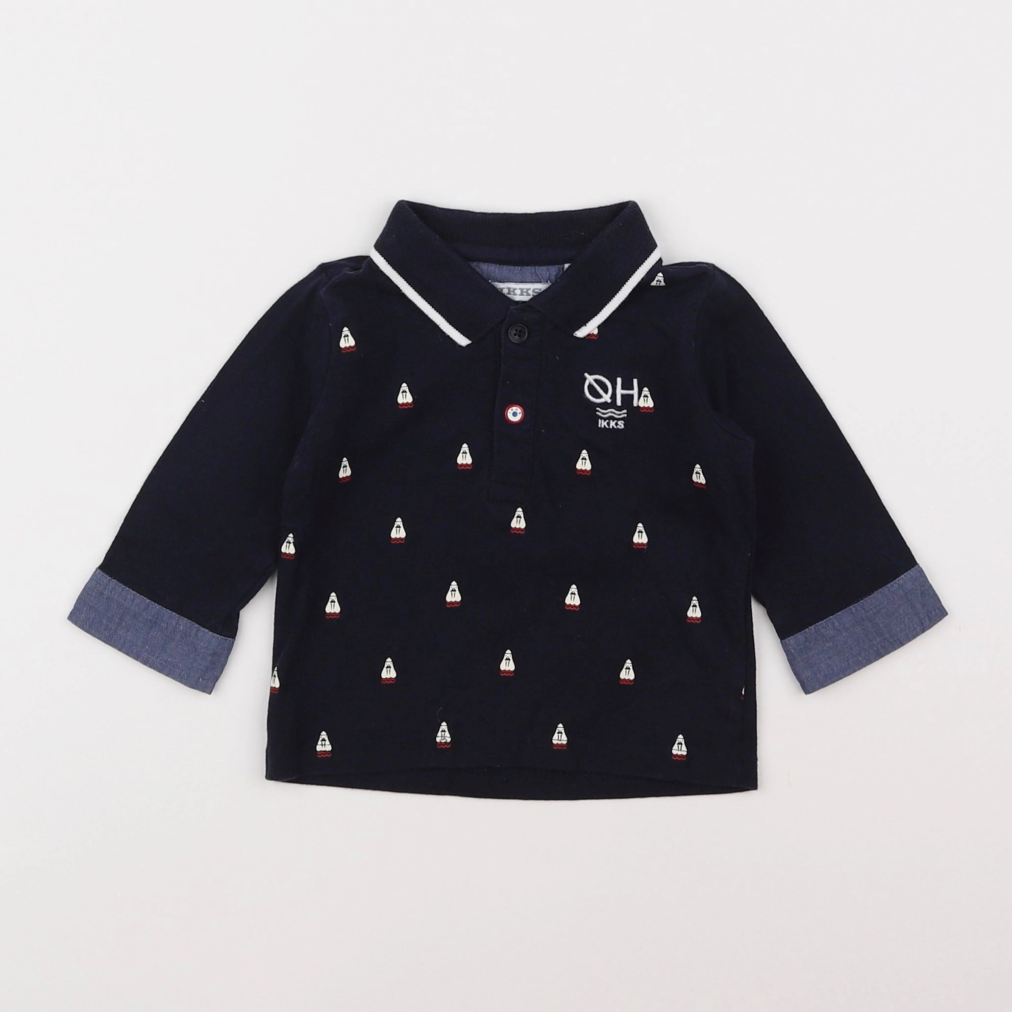 IKKS - polo bleu - 6 mois