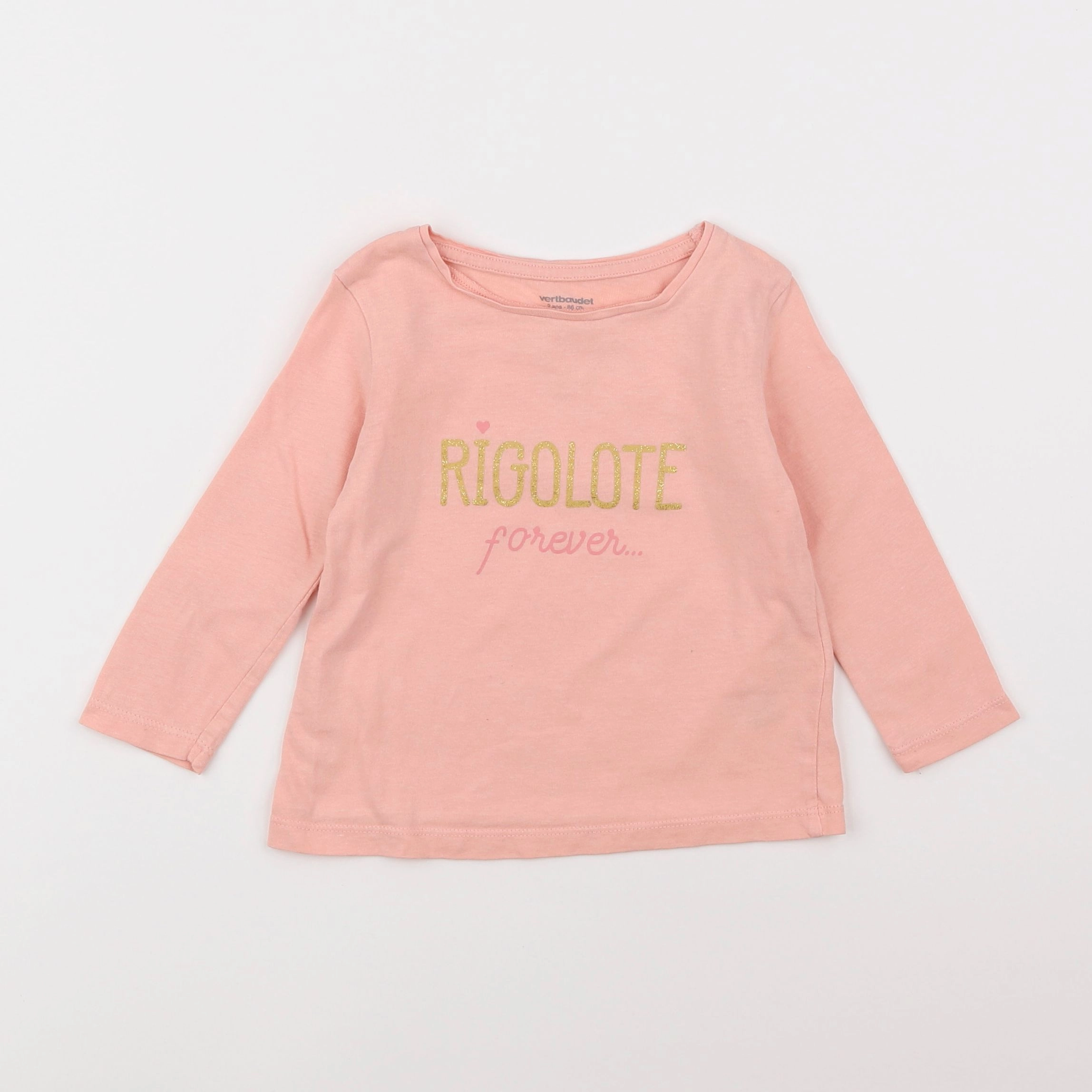 Vertbaudet - tee-shirt rose - 2 ans