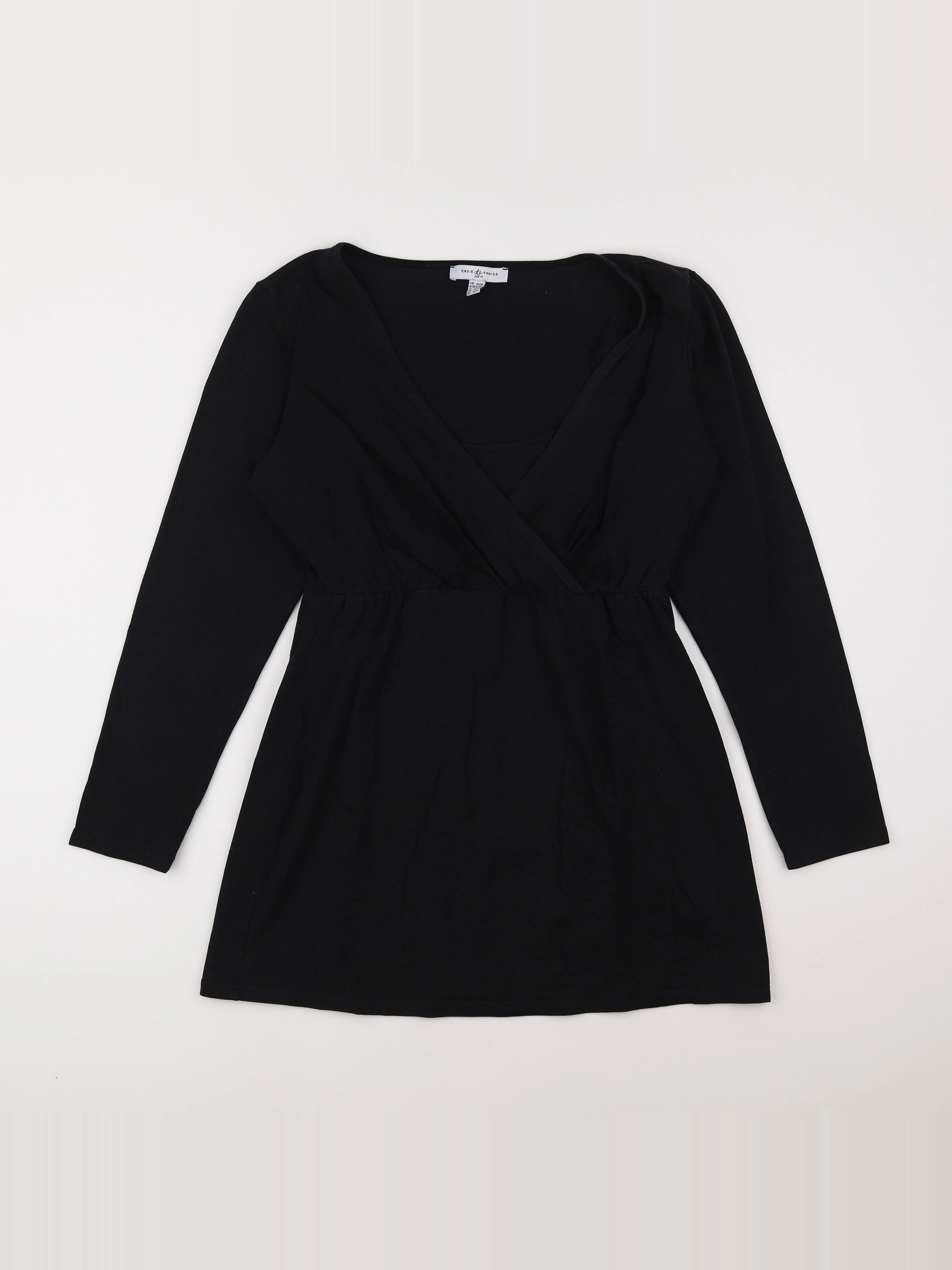 Envie de fraise - tee-shirt grossesse noir - 44 à 46
