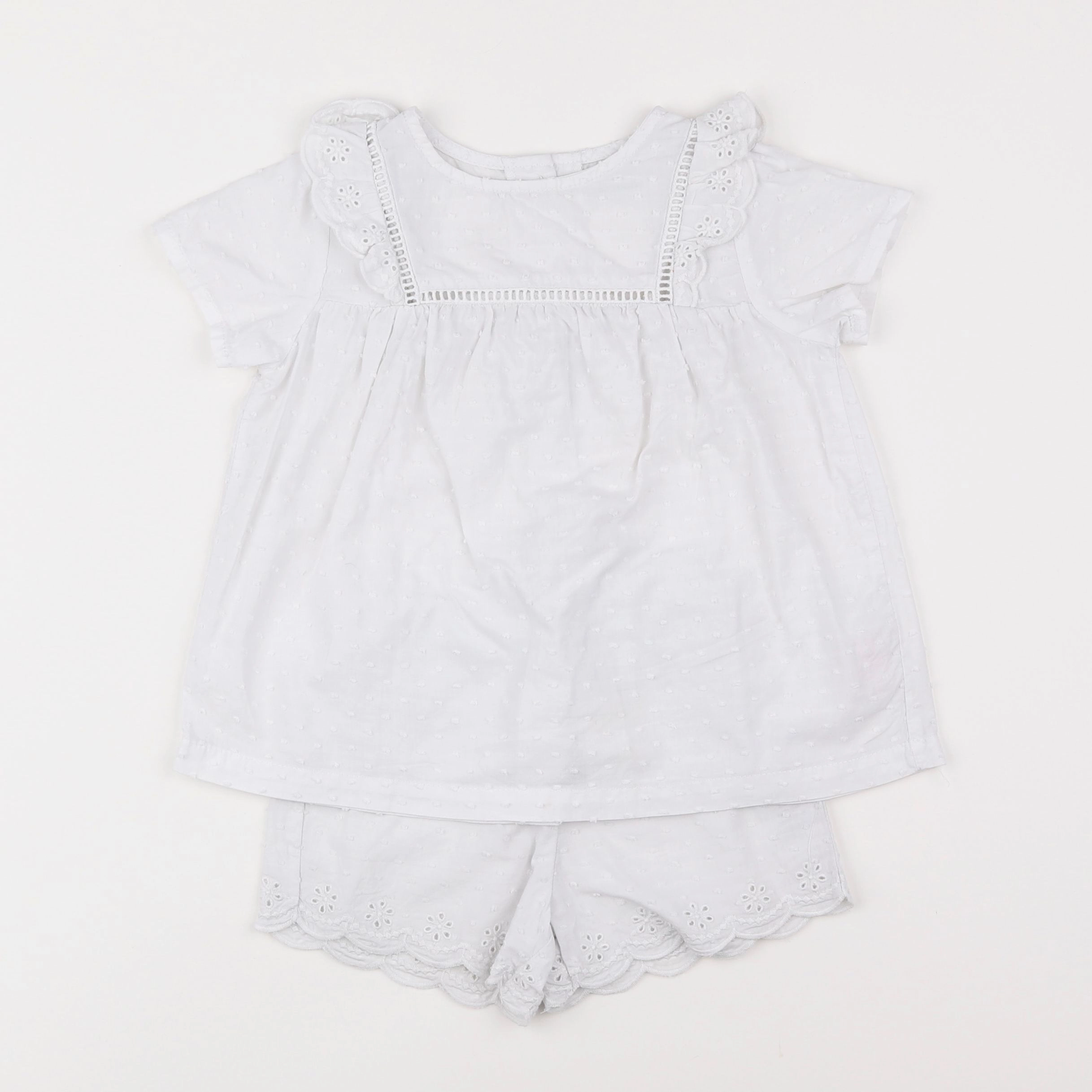 Vertbaudet - pyjama coton blanc - 4 ans