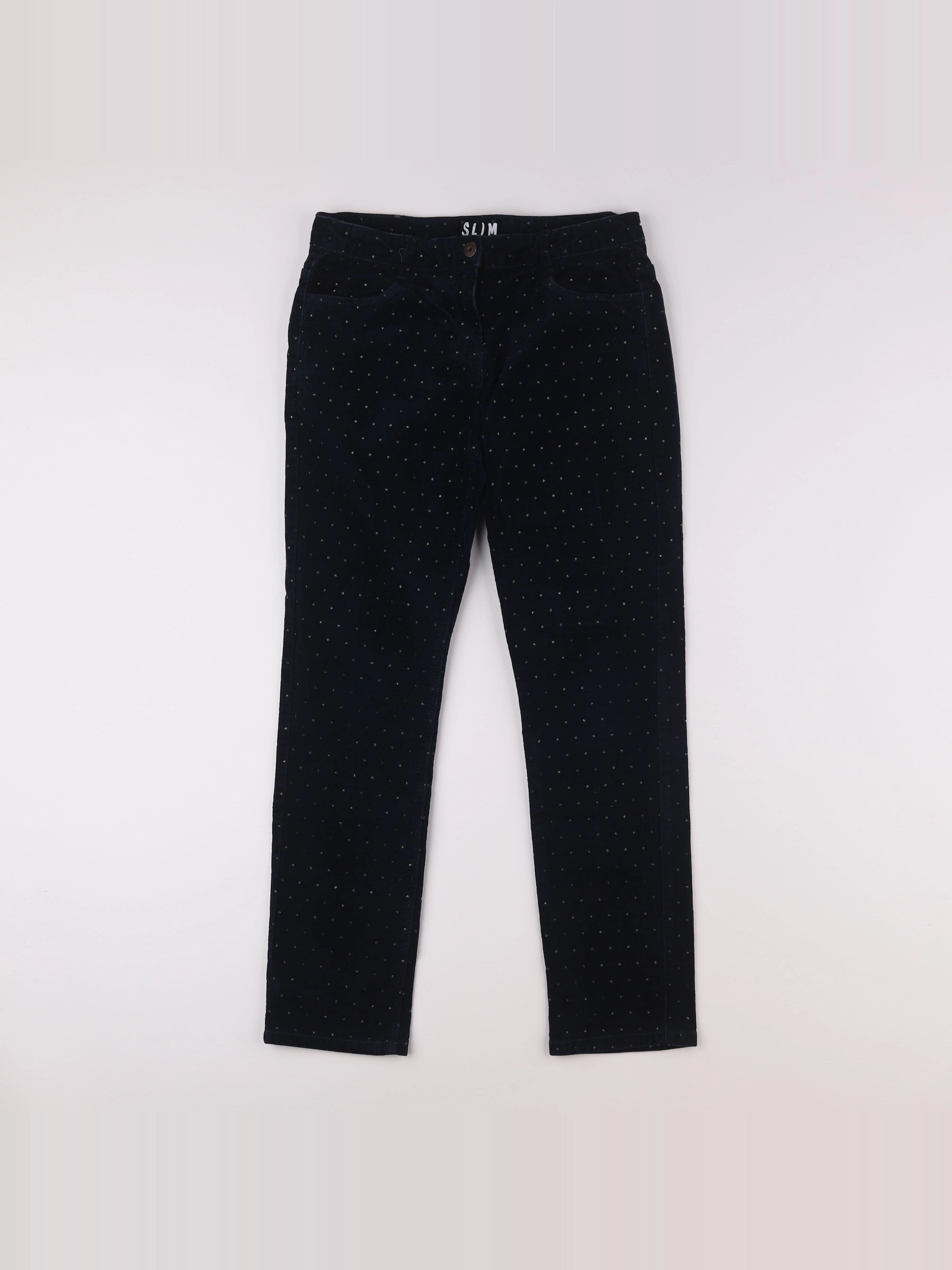 Vertbaudet - pantalon bleu, or - 14 ans