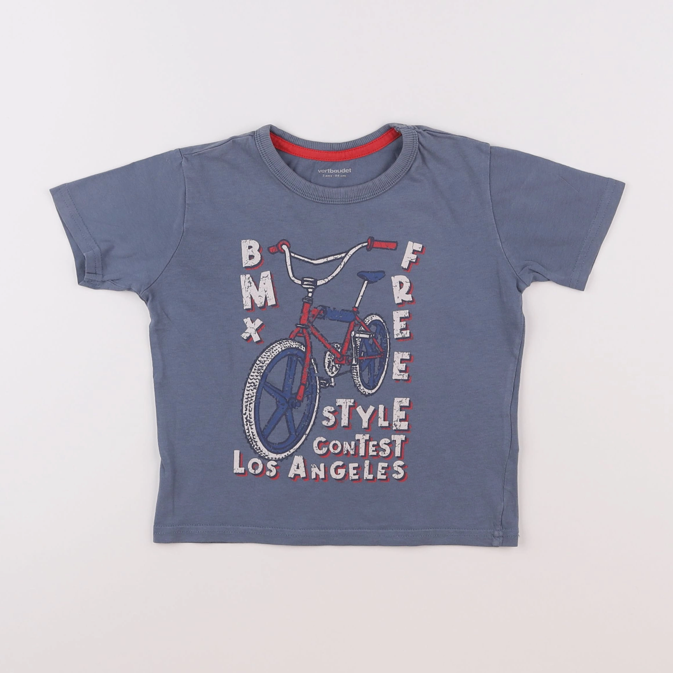 Vertbaudet - tee-shirt bleu - 3 ans