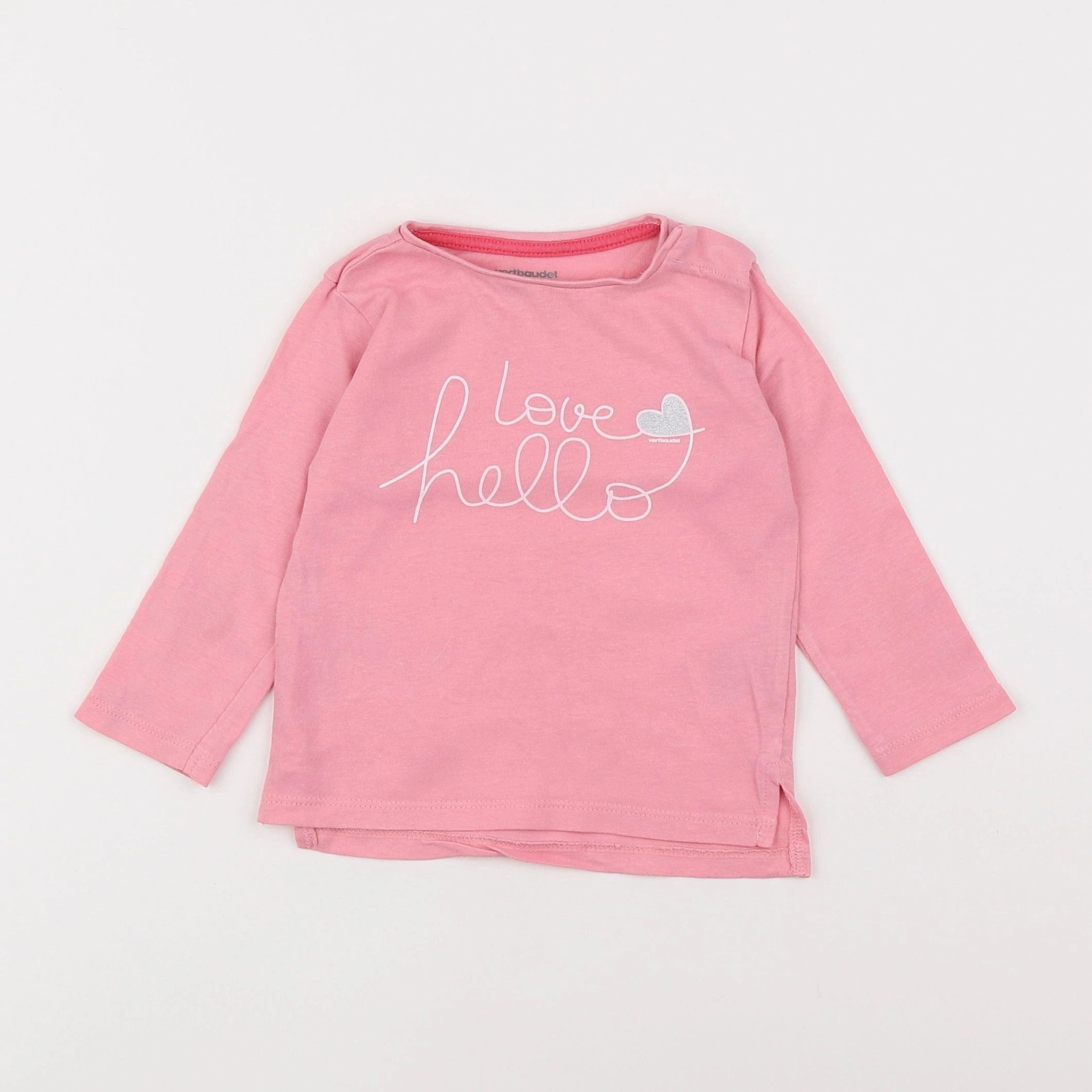 Vertbaudet - tee-shirt rose - 9 mois