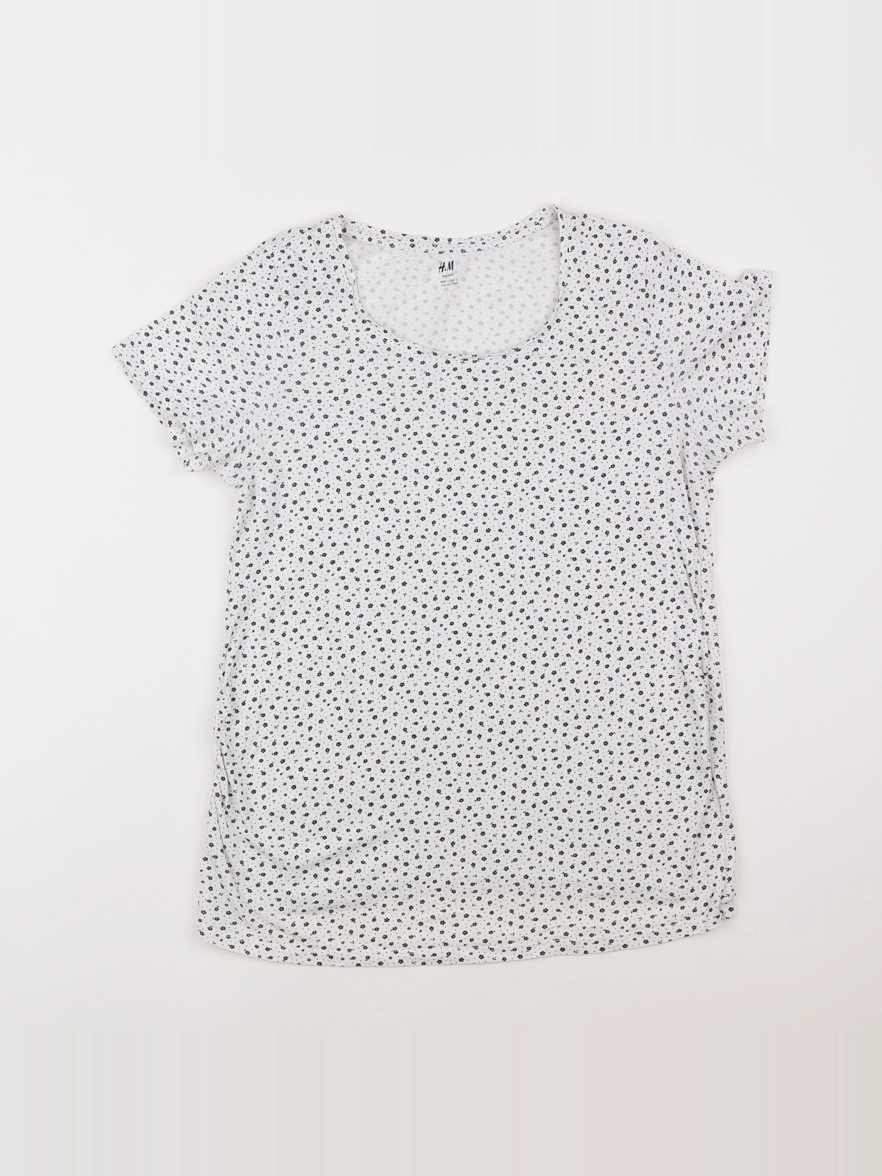 H&M - tee-shirt grossesse blanc - 38 à 40