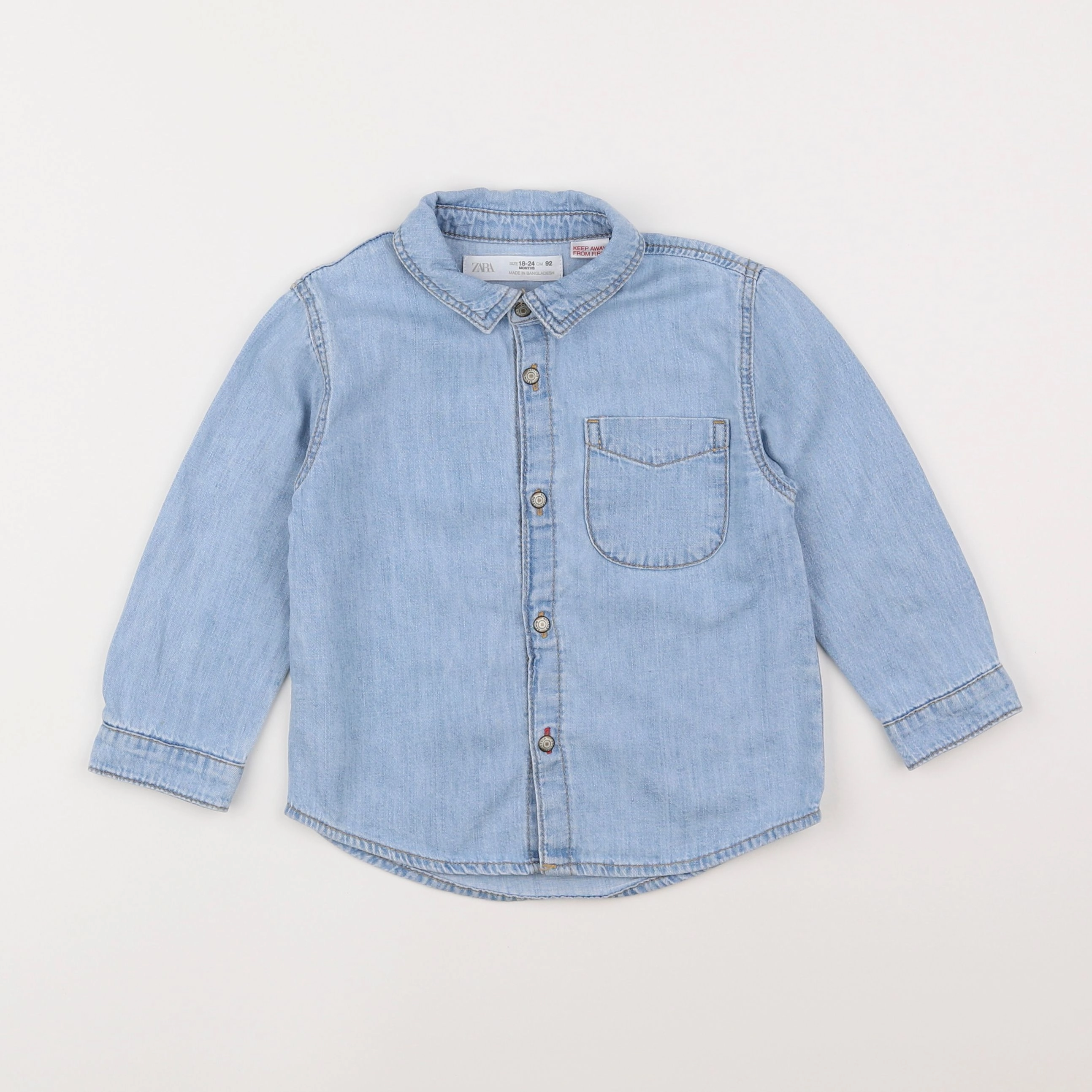 Zara - blouse bleu - 18 mois à 2 ans